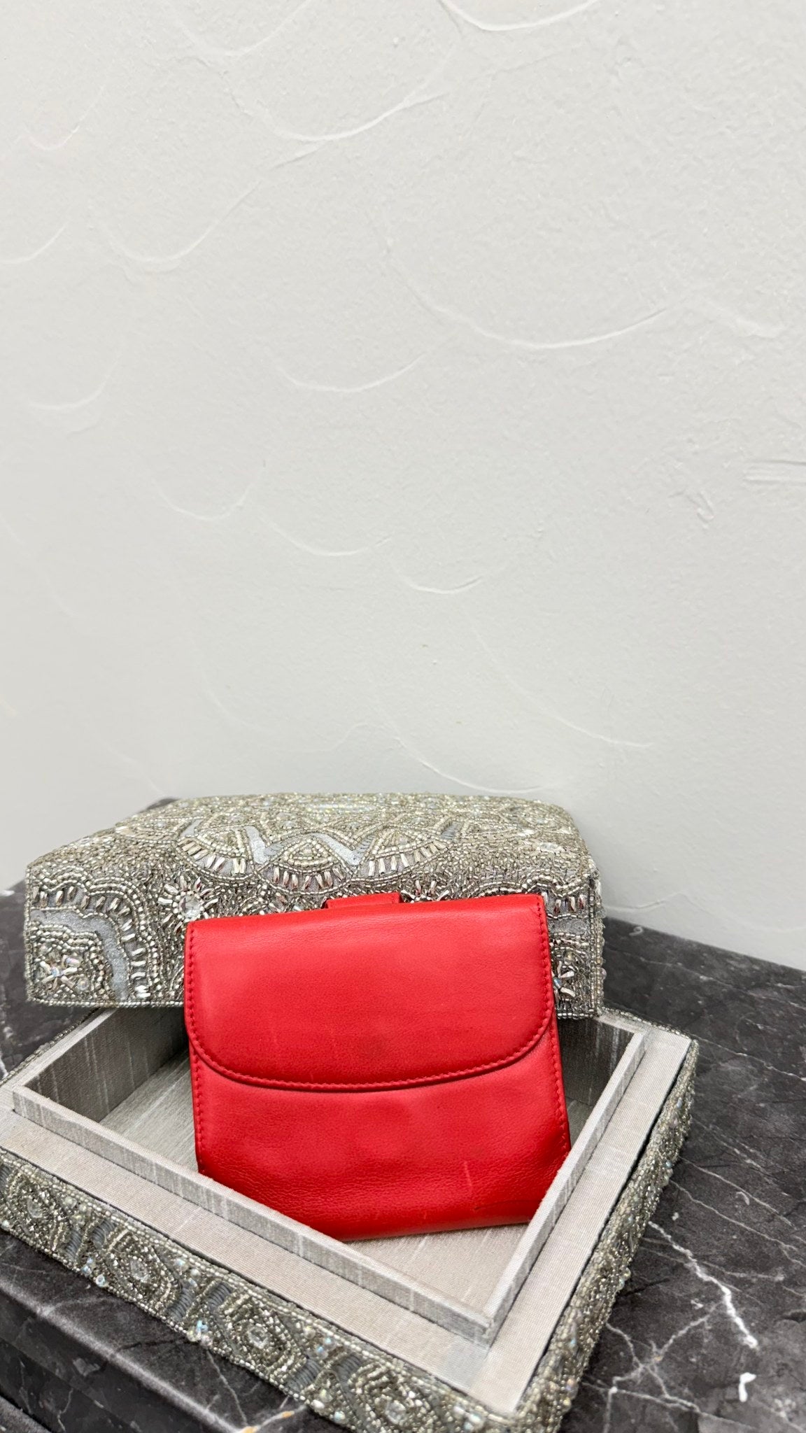 Gucci Red Leather Bifold Wallet