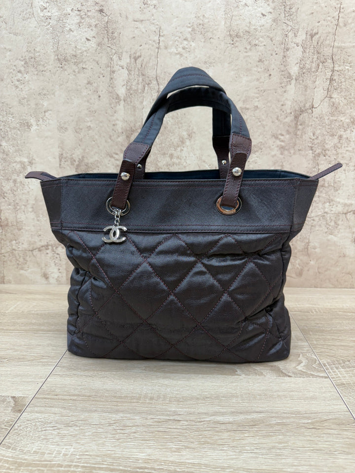 Chanel Burgundy Quilted Paris Biarritz Tote Bag