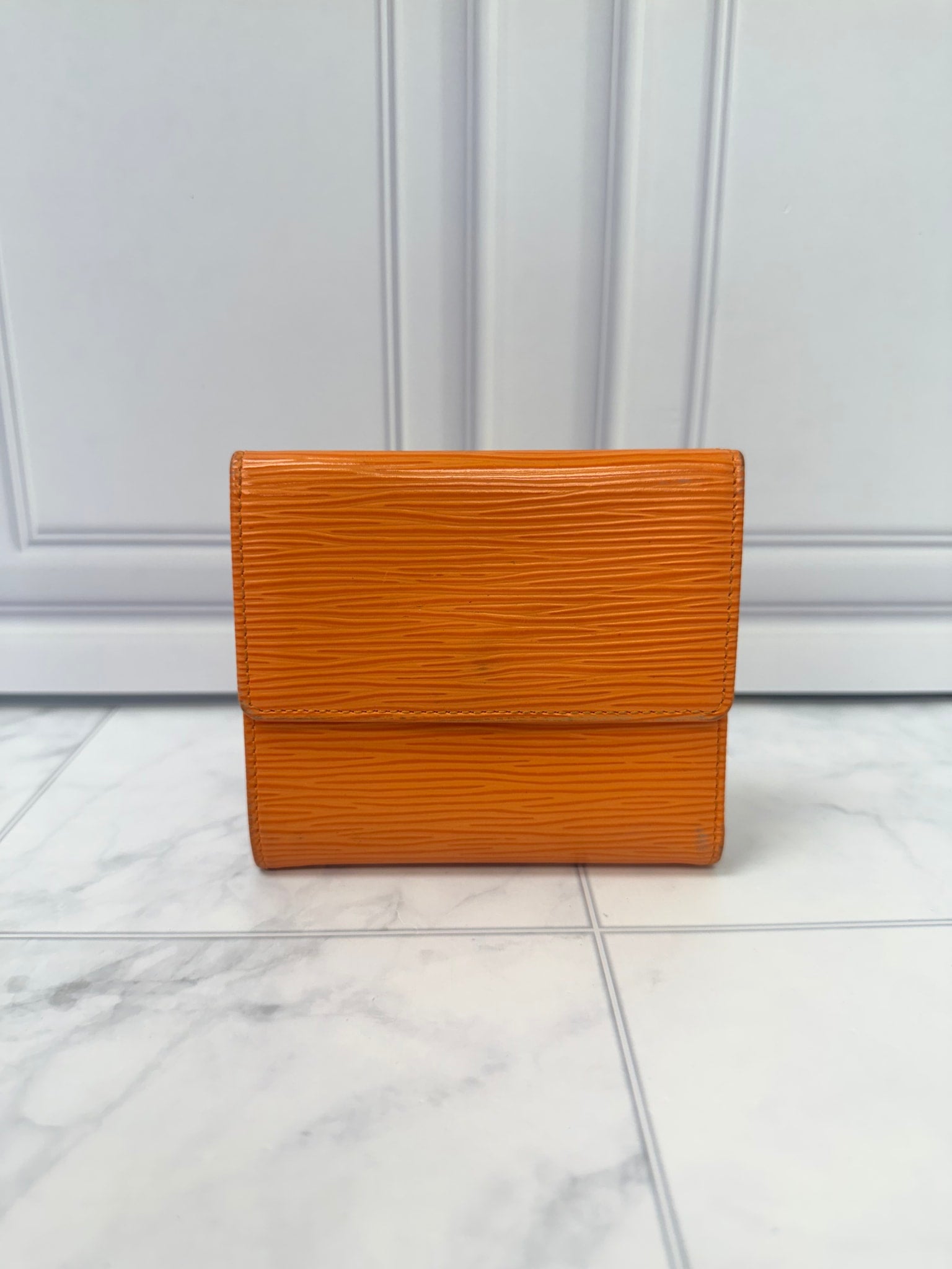 Louis Vuitton Orange Epi Leather  Compact Wallet 
