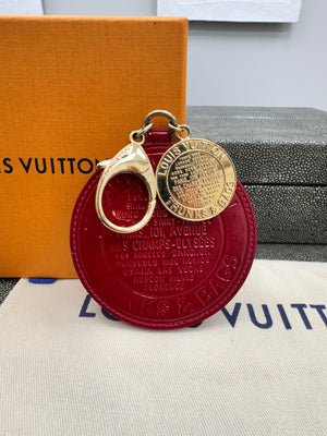 Louis Vuitton Red Patent Leather Porte Cles T&B Bag Charm