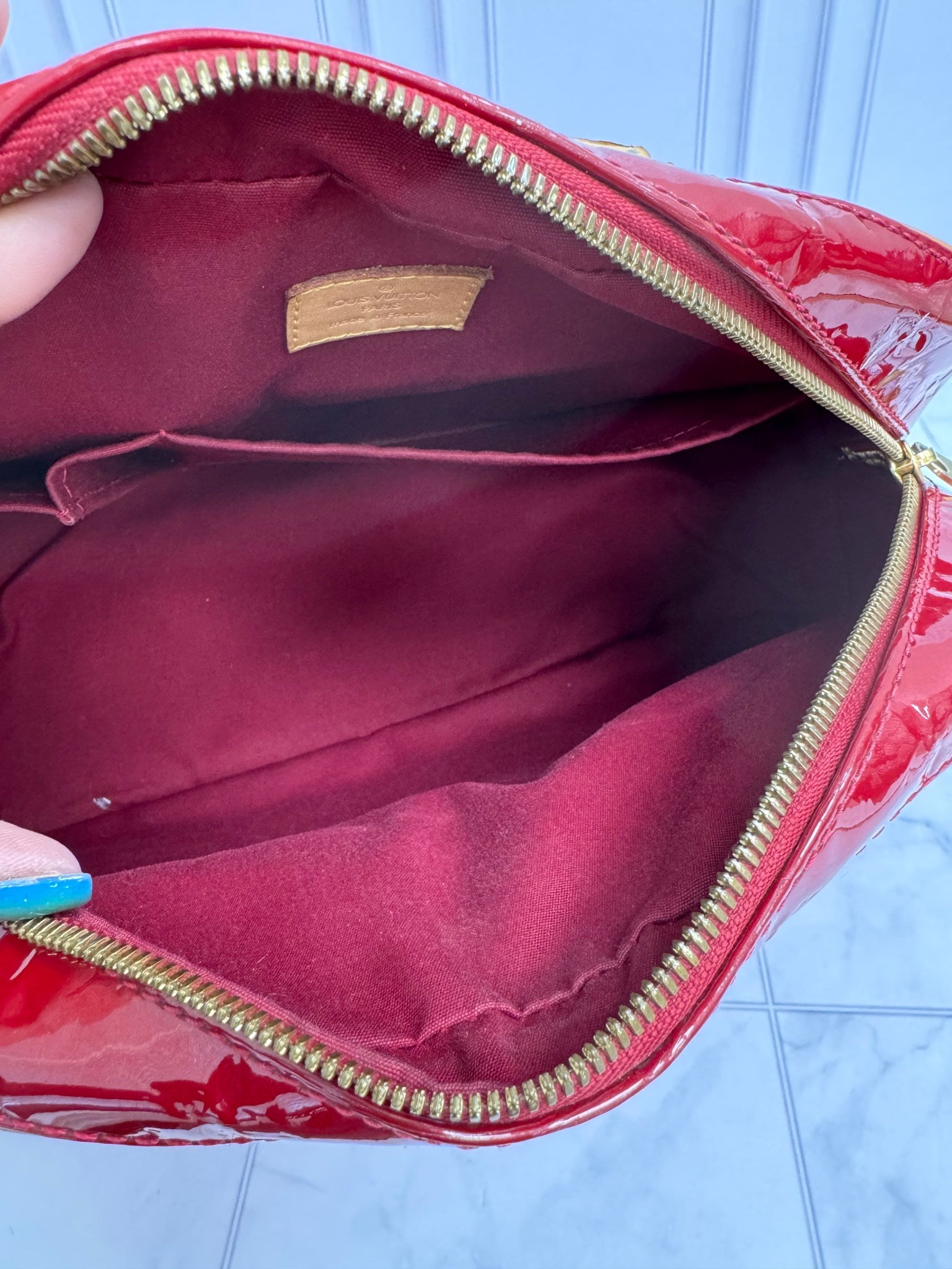 Louis Vuitton Dark Red Vernis Summit Drive Bag
