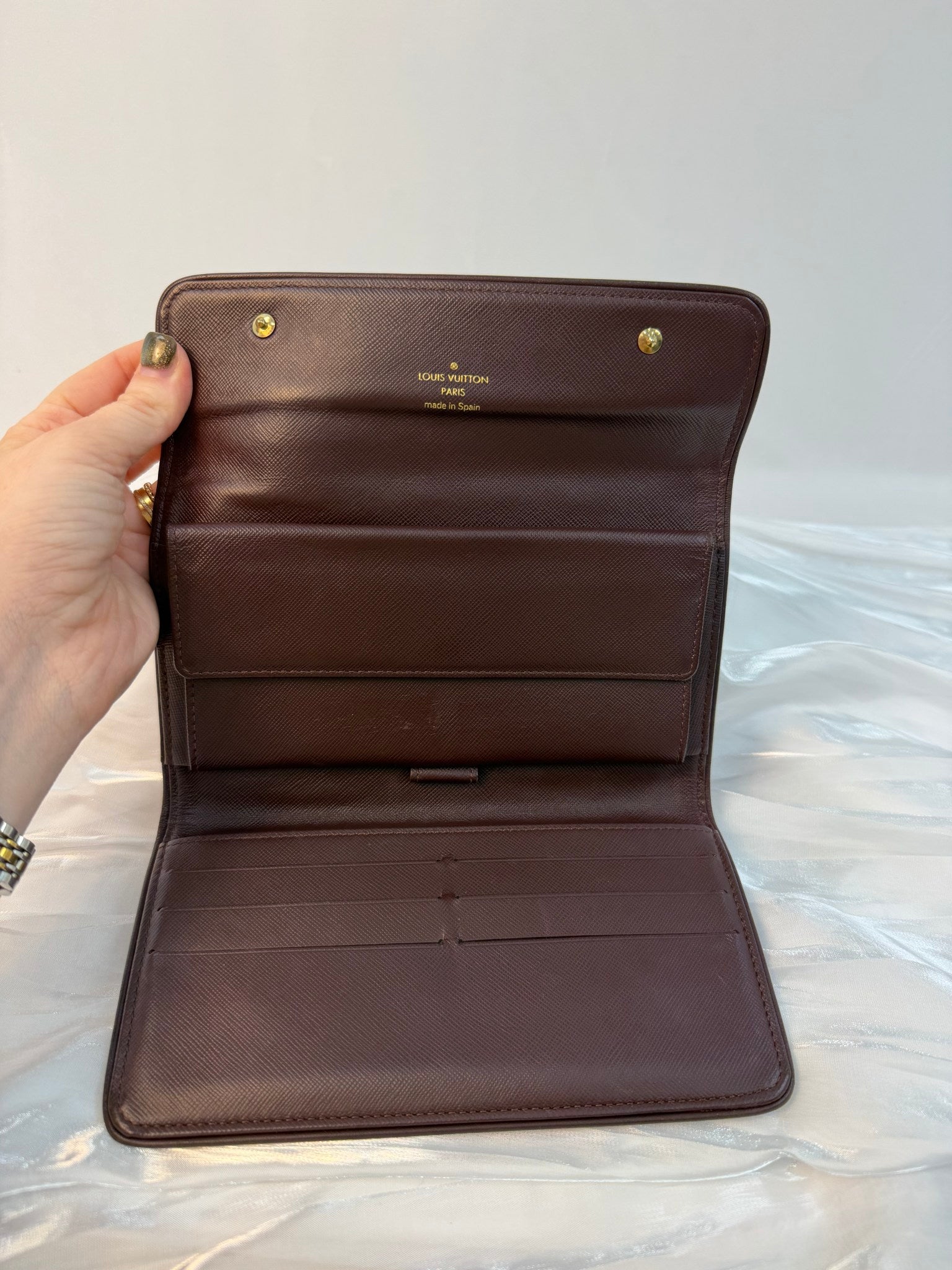 Louis Vuitton Burgundy Canvas Mini Lin Snap Wallet