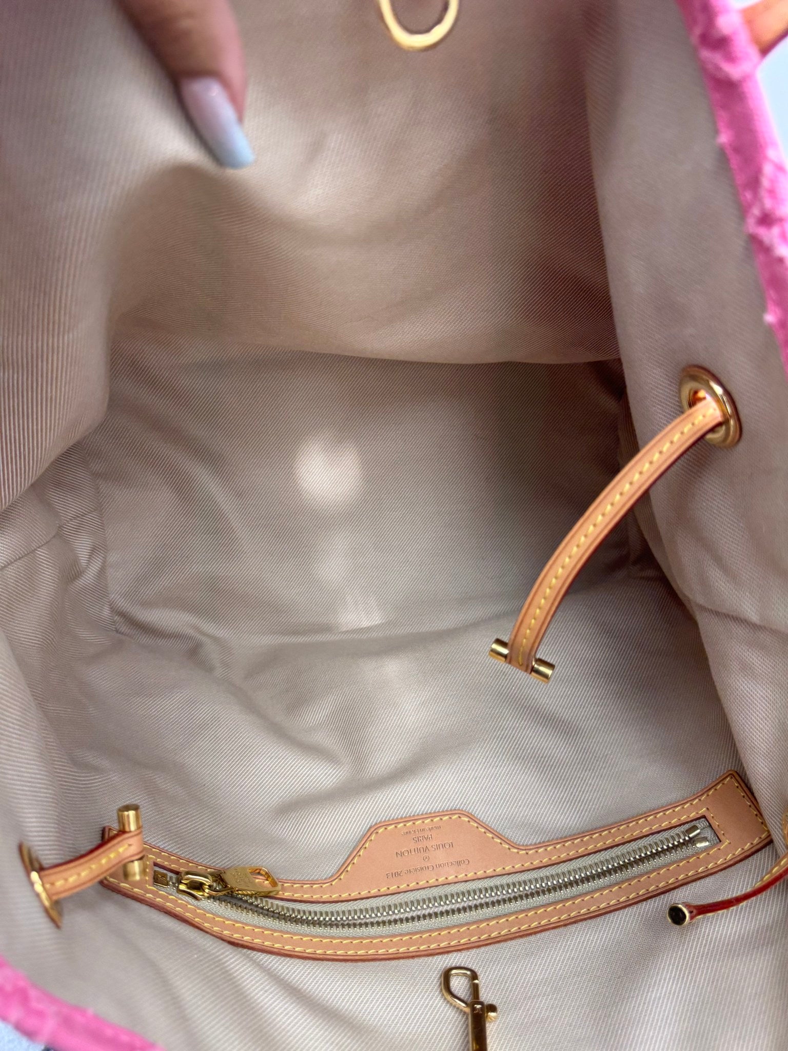 Louis Vuitton Pink Monogram Denim Stone Neverfull MM