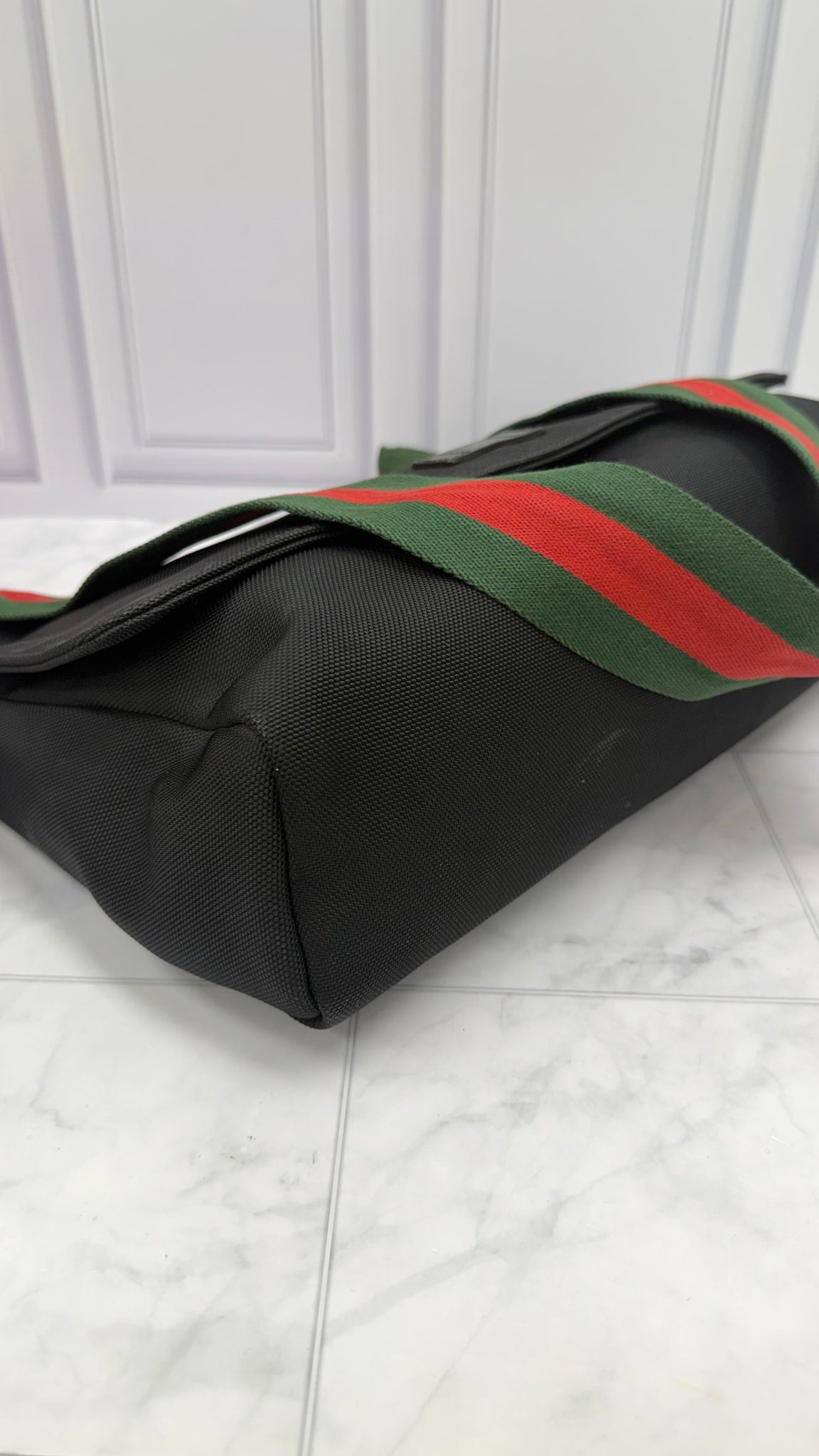 Gucci Black Techno Canvas Web Messenger Bag