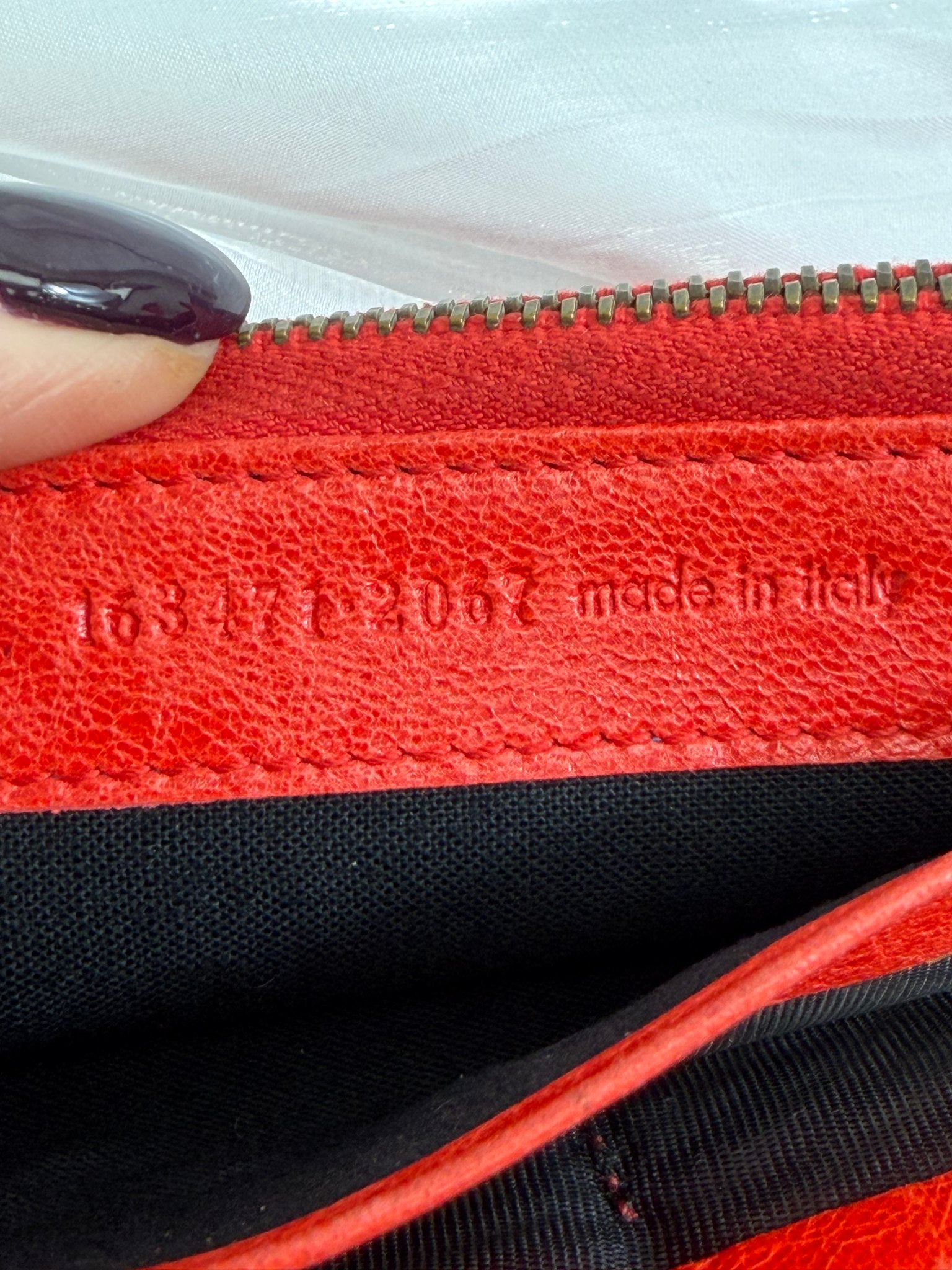 Balenciaga Red Leather Agneau Continental Wallet 