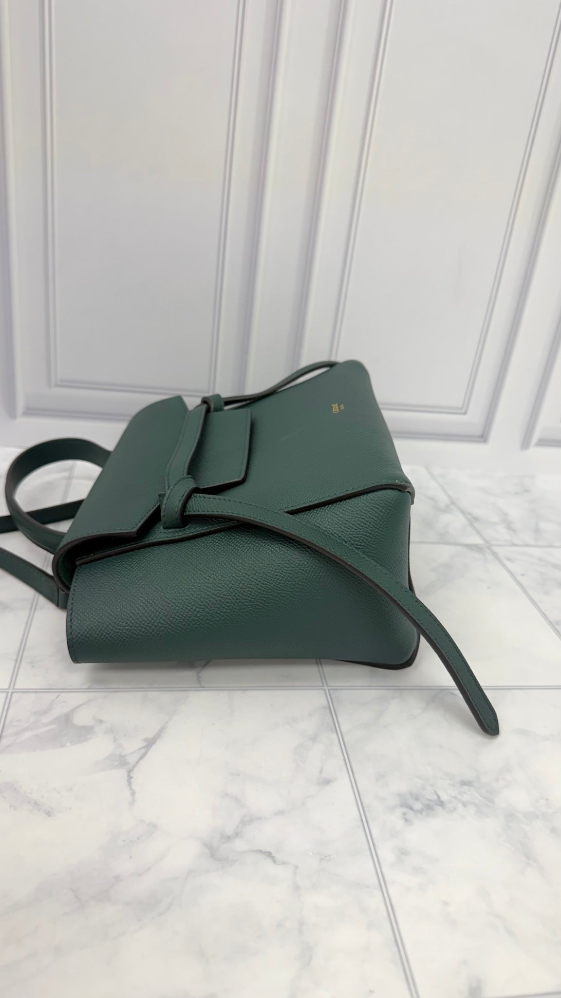 Celine Green Grained Leather Nano Belt Bag