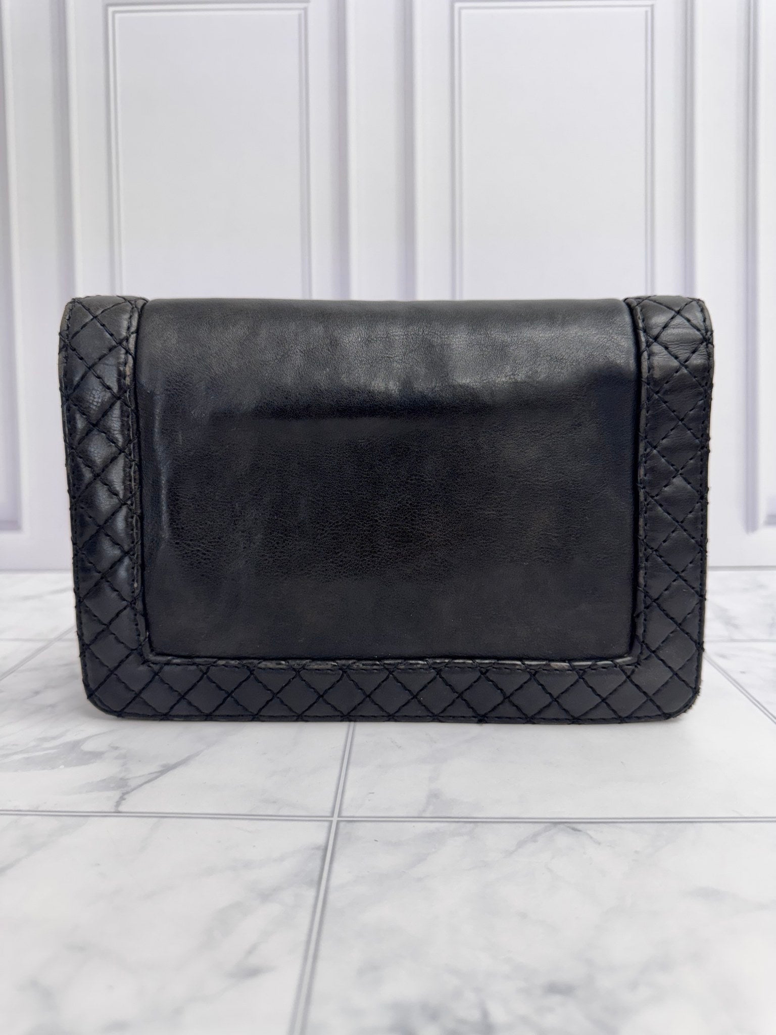 Chanel Black Reverso Boy Wallet On A Chain