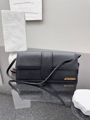LIKE NEW - Jacquemus Black Leather Le Bambino Long Shoulder Bag