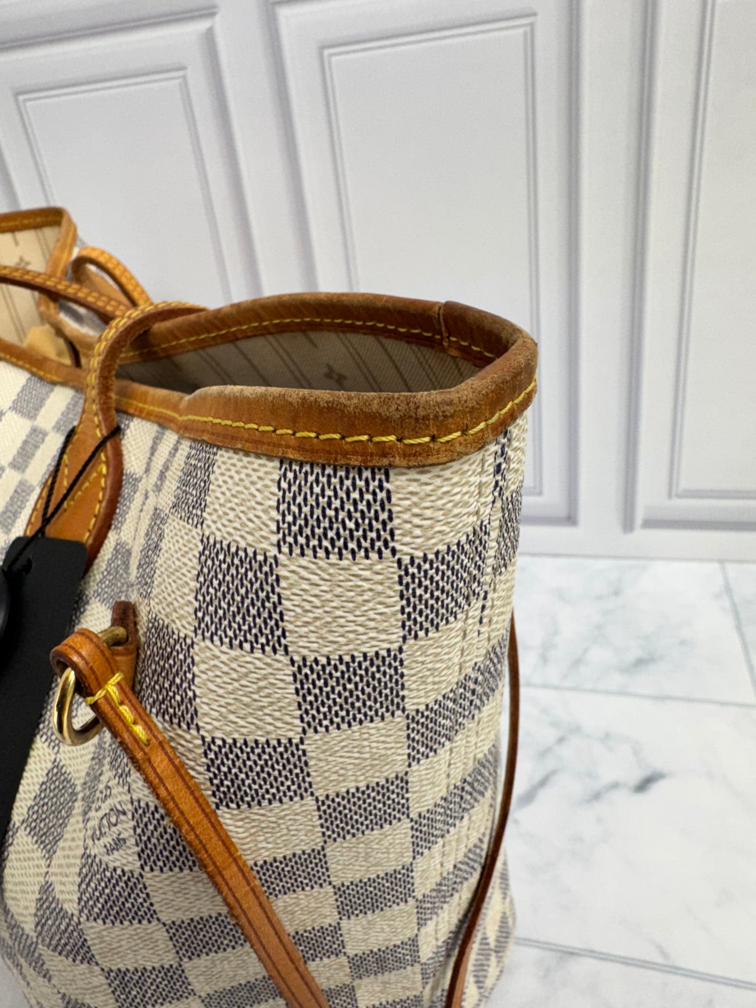 Louis Vuitton Damier Azur Neverfull MM Tote Bag 