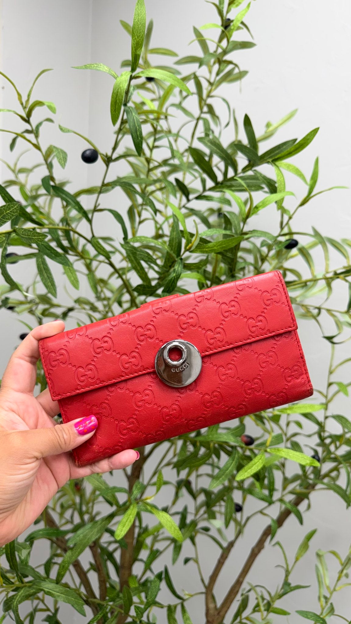 Gucci Red Guccissima Leather Wallet
