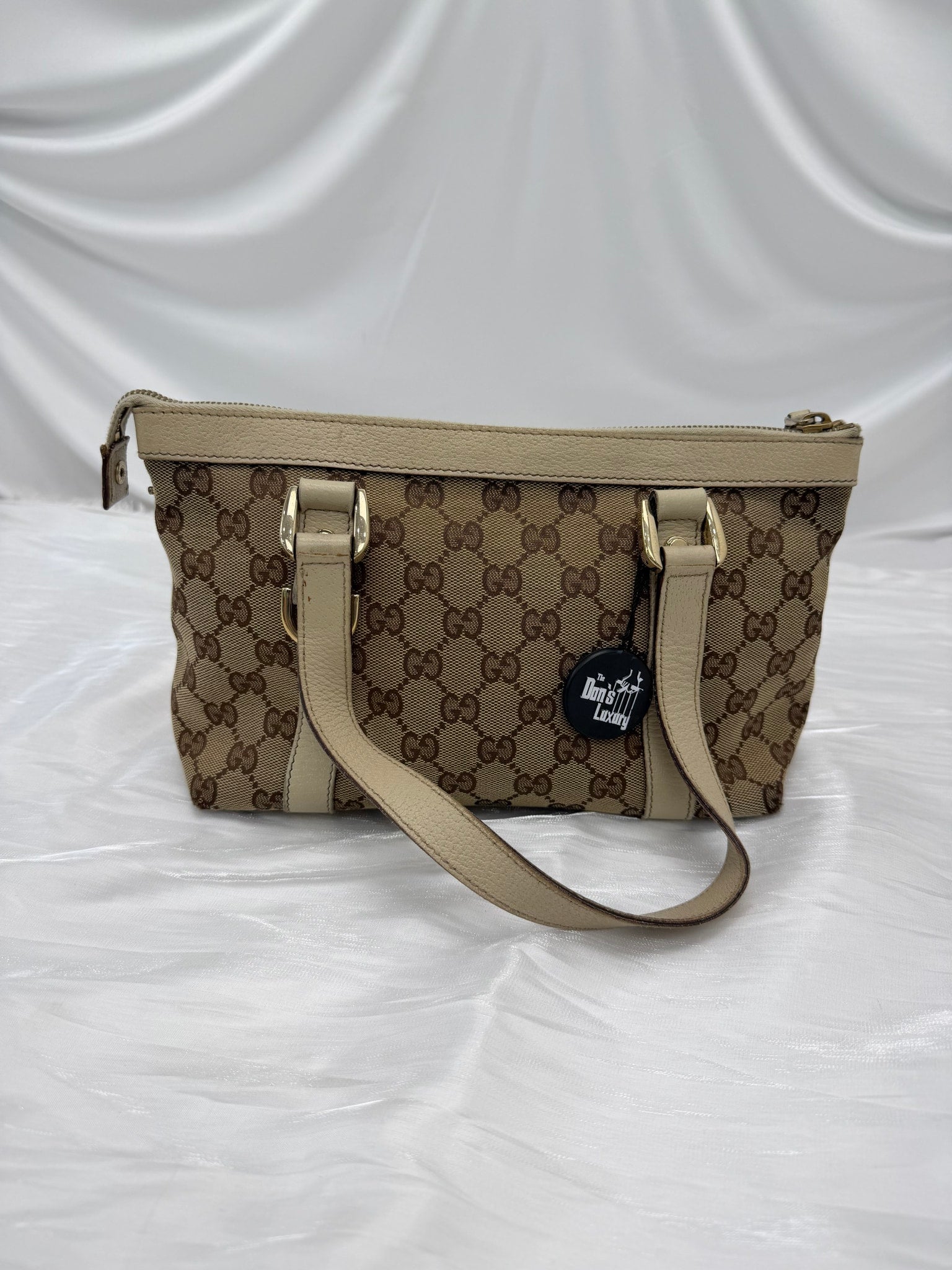 Gucci Beige GG Canvas & Leather Small Abby Tote