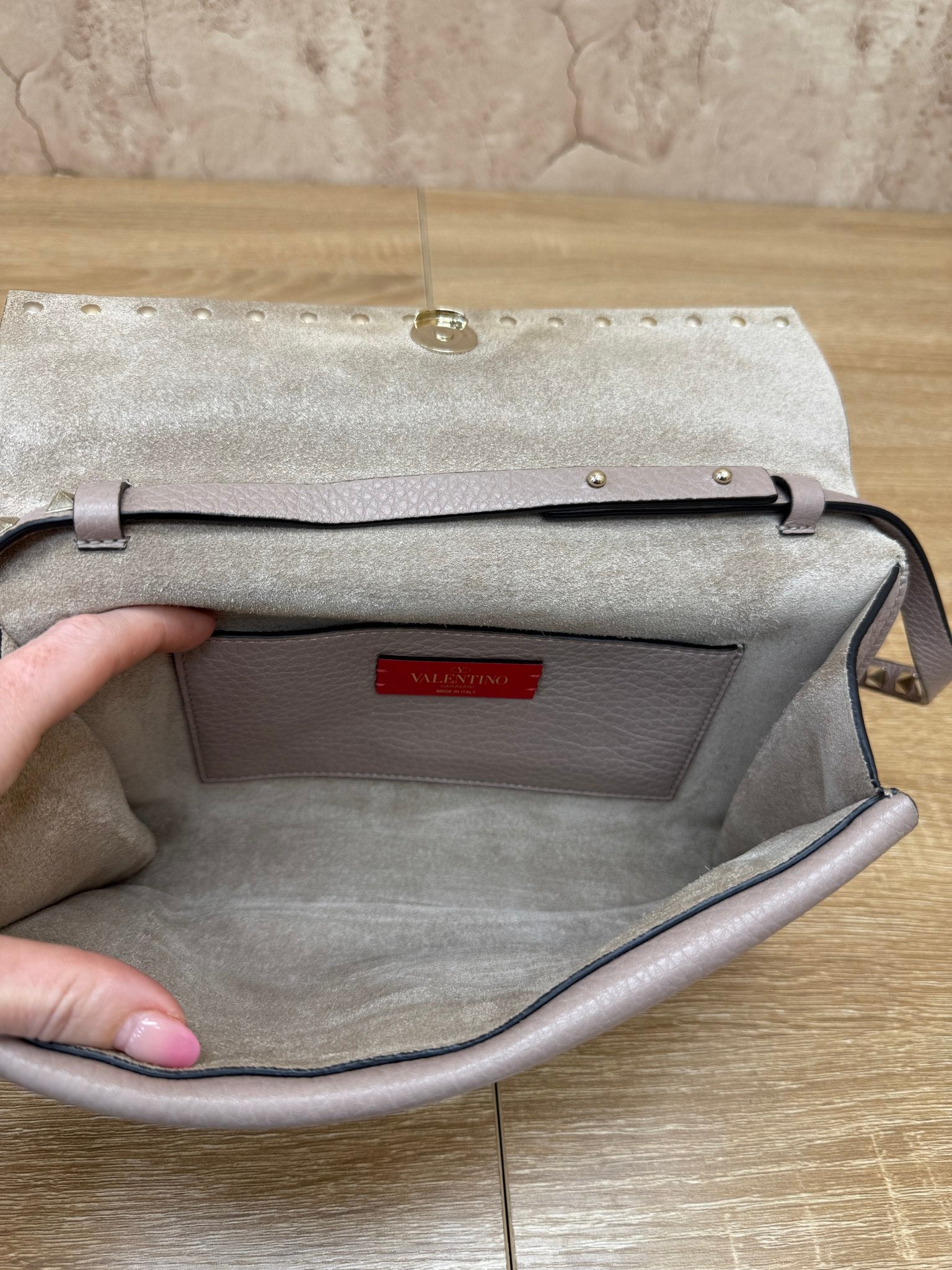 Valentino Dusty Rose Rockstud Two Pocket Crossbody