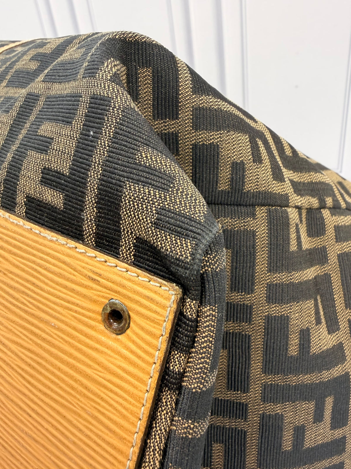 Fendi Monogram Zucca Canvas Travel Duffle Bag 