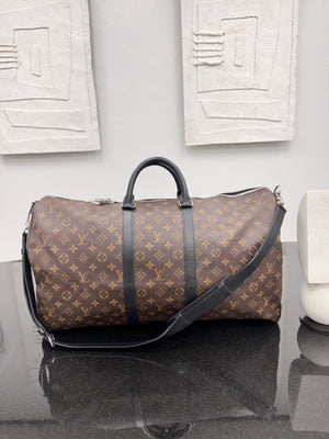 Louis Vuitton Monogram Macassar Keepall Bandouliere 55