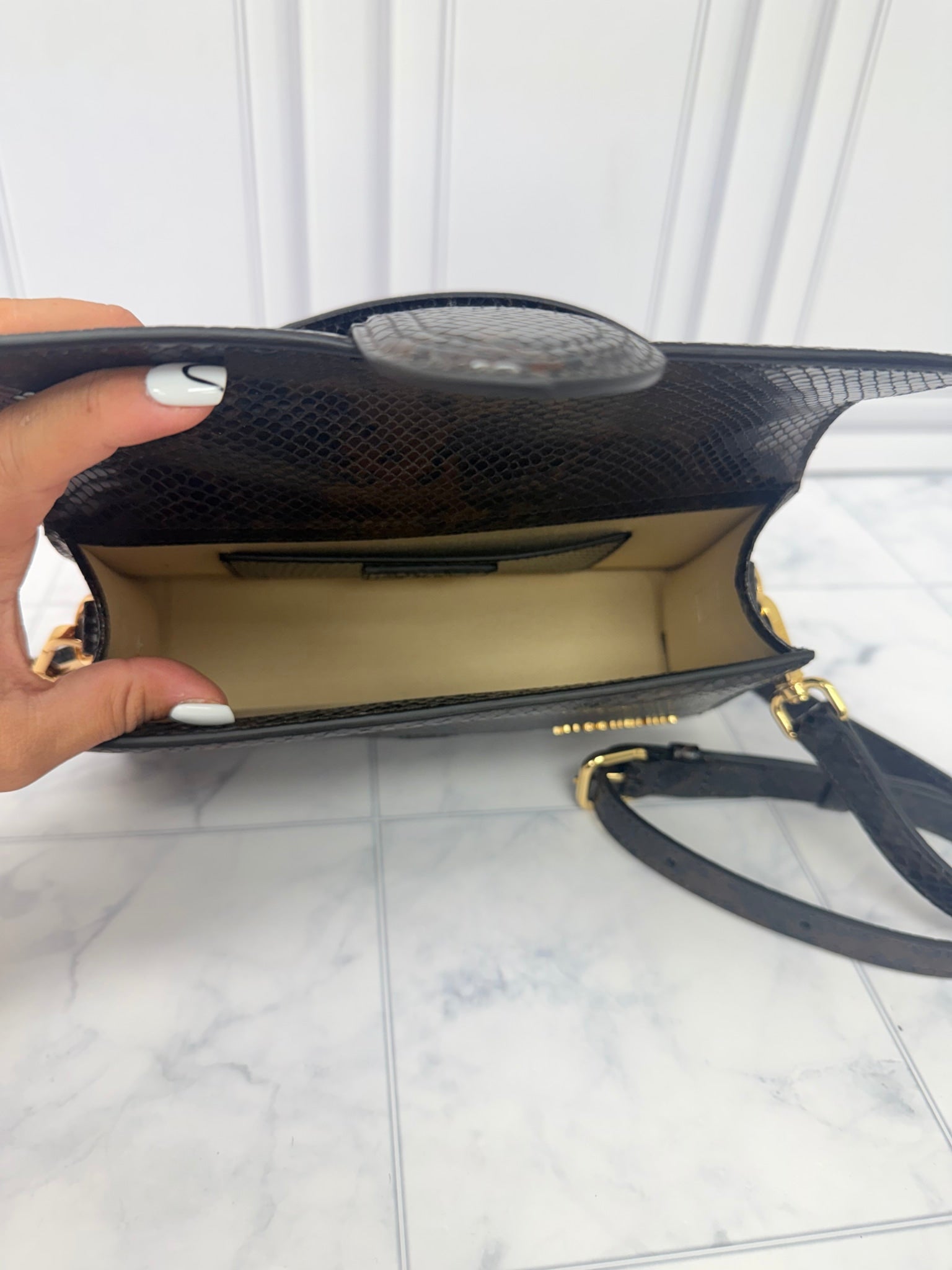 BRAND NEW - Jacquemus Brown Snakeskin Embossed Le Grand Bambino Handbag 2Way Handbag