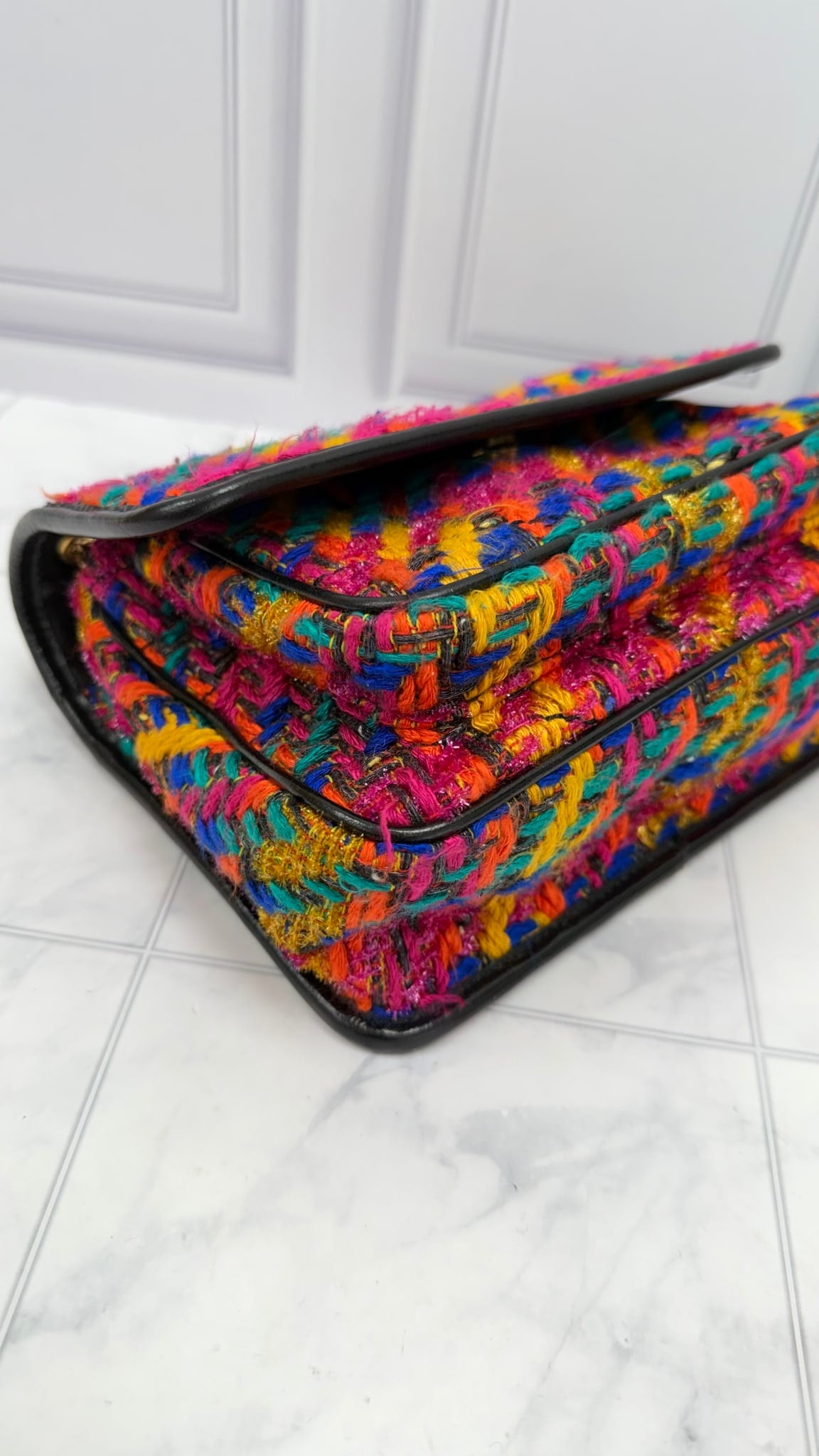 Saint Laurent YSL Multicolored Tweed Baby Niki Chain Shoulder Bag