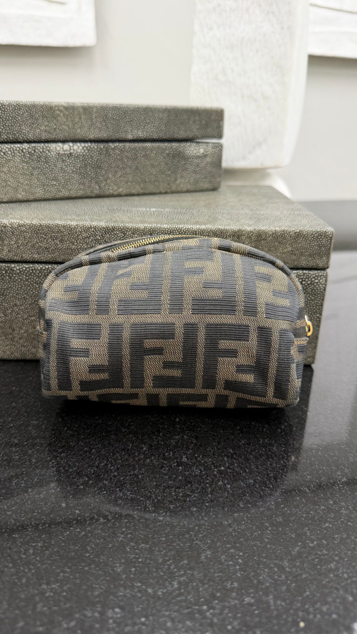 Fendi Vintage Zucca Canvas Cosmetic Pouch