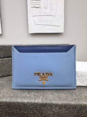 Prada Blue Leather Card Case