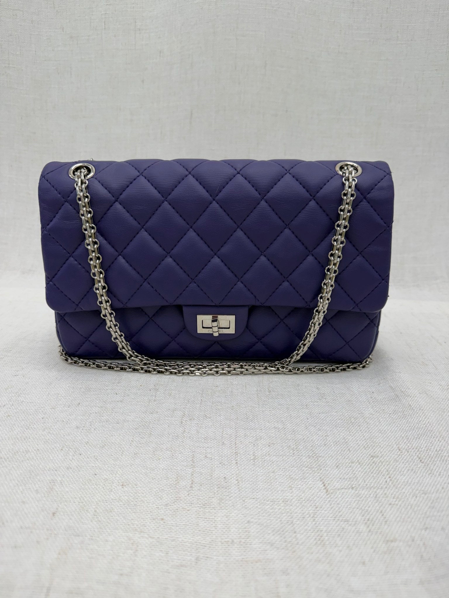 Chanel Purple Quilted Lambskin Reissue 2.55 Double Flap Bag 