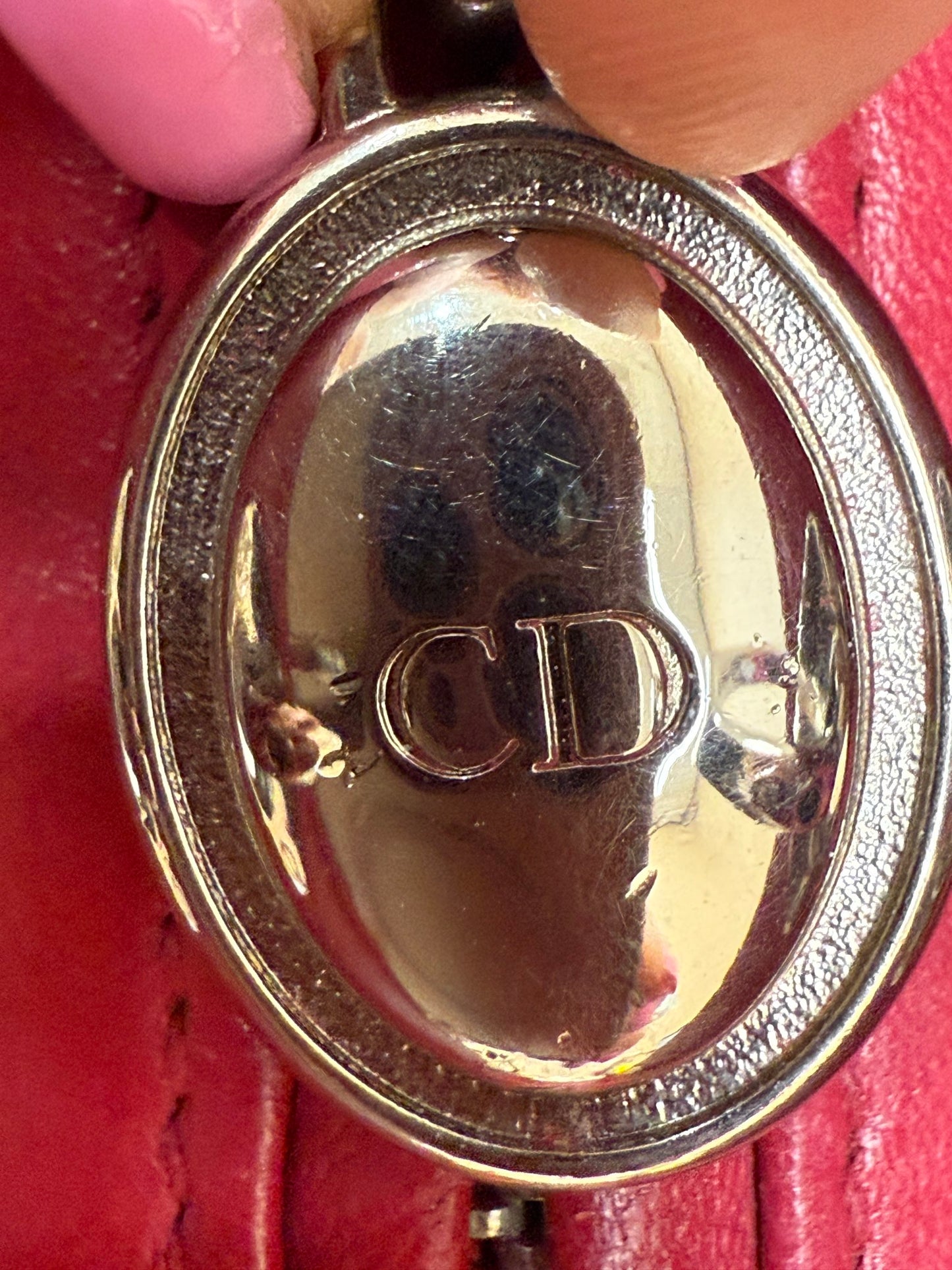 Christian Dior  Blue & Red Lambskin Cannage Lady Dior 