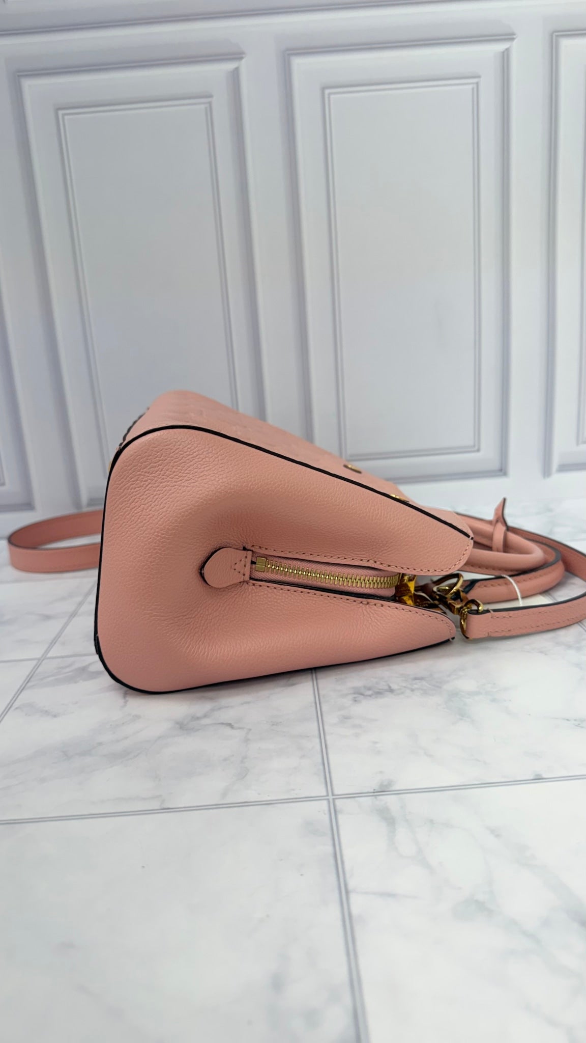 Louis Vuitton Pink Monogram Empreinte Leather Montaigne BB Handbag 