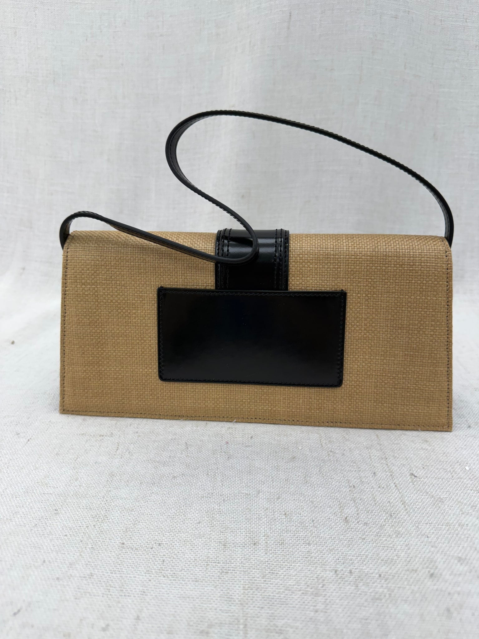 LIKE NEW- Jacquemus Beige Raffia Le Bambino Shoulder Bag