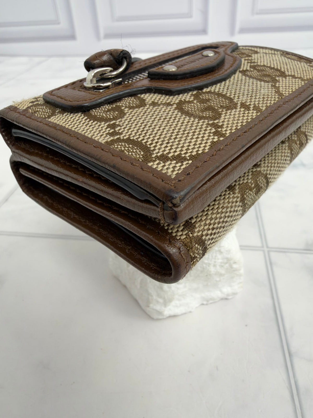 Gucci X Balenciaga Brown GG Canvas The Hacker Project Neo Classic Compact Wallet