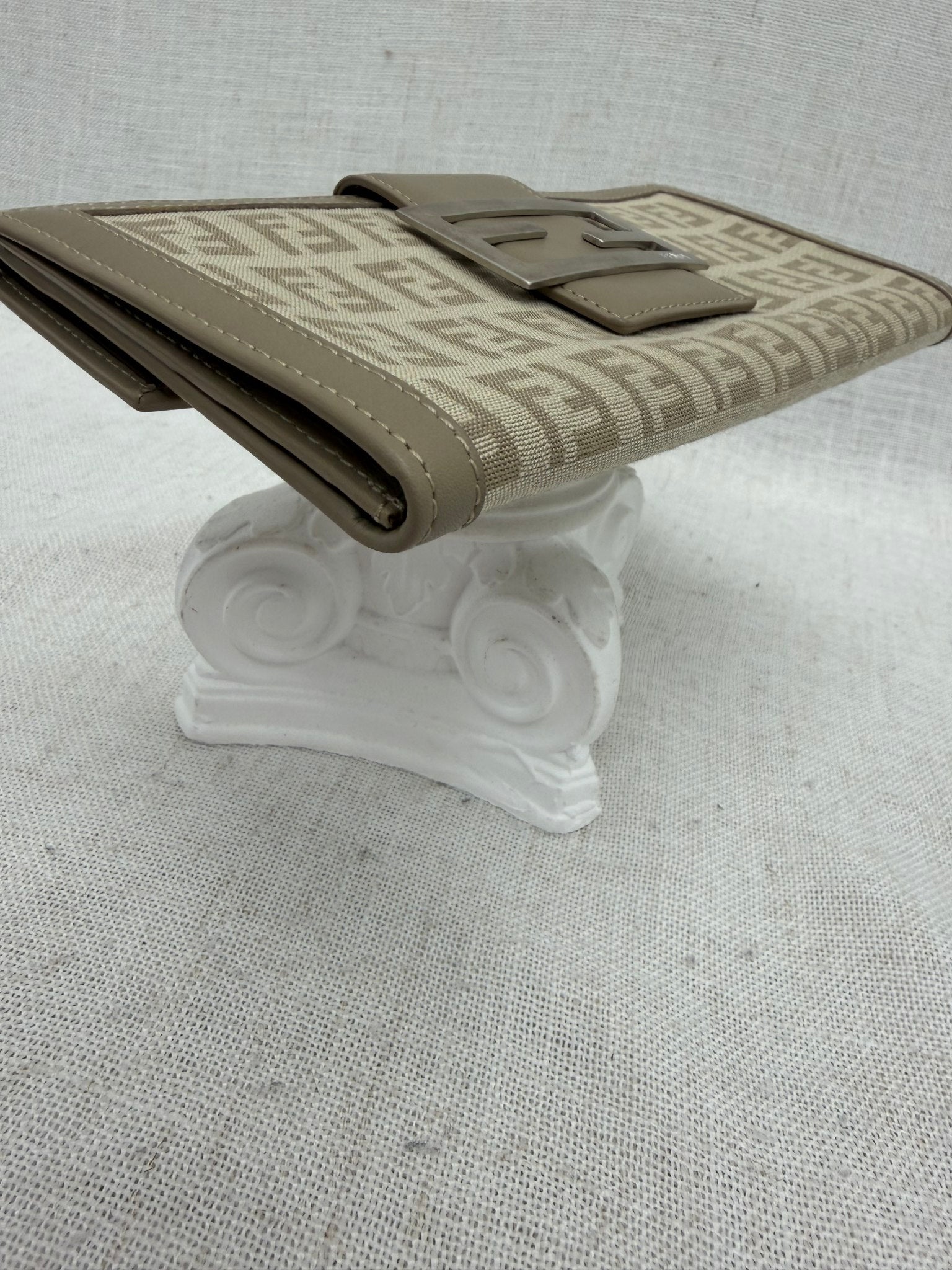 Fendi Beige Zucca Canvas Long Wallet
