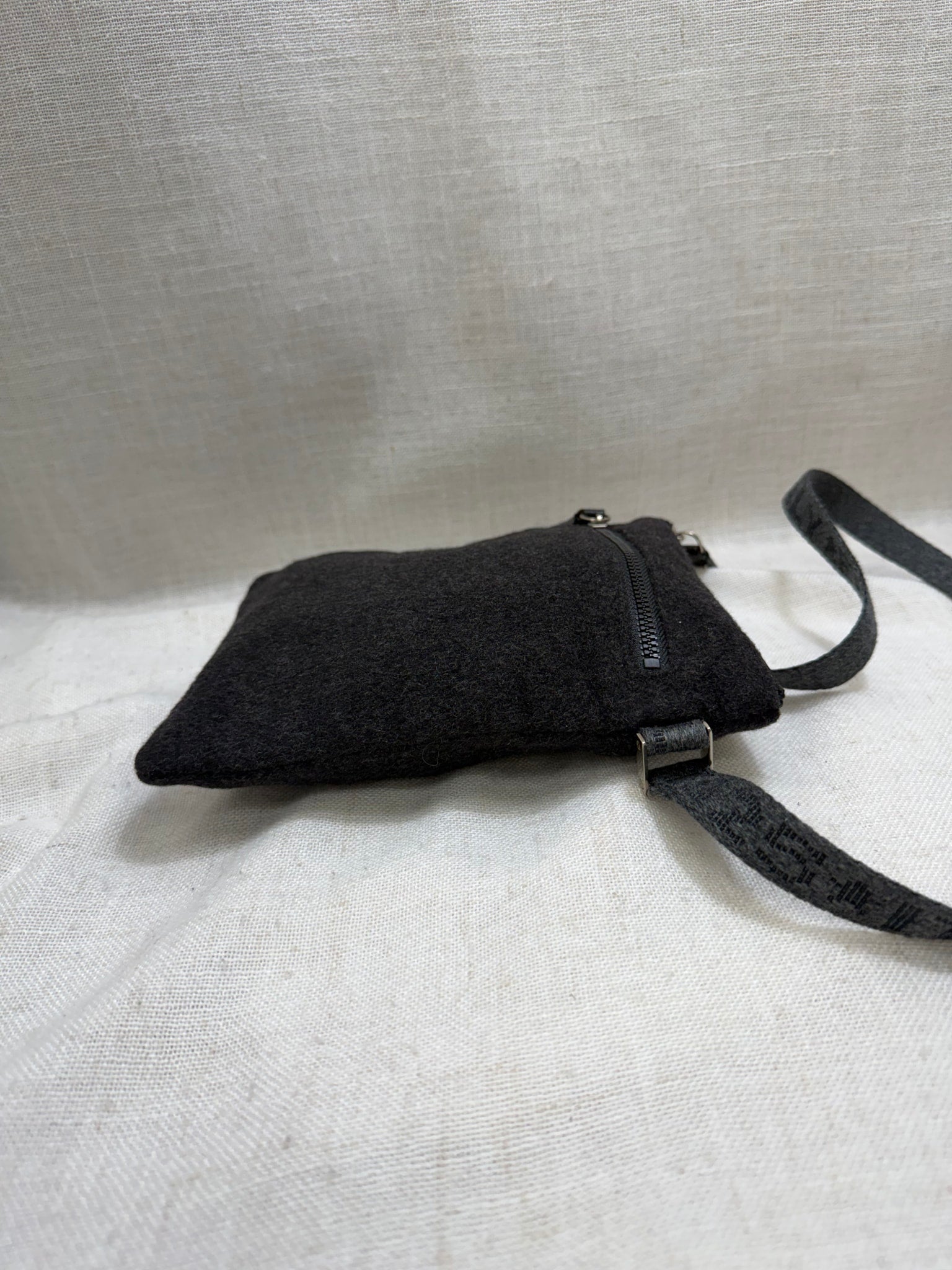 Fendi Grey Wool Blend Belt Bag