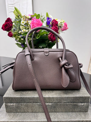 BRAND NEW - Jacquemus Brown Grained Leather Le Petit Turismo 2Way Bag