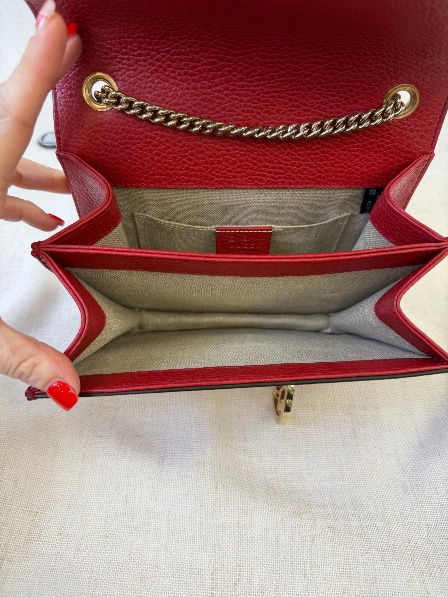 Gucci Red Leather Interlocking G Shoulder Bag