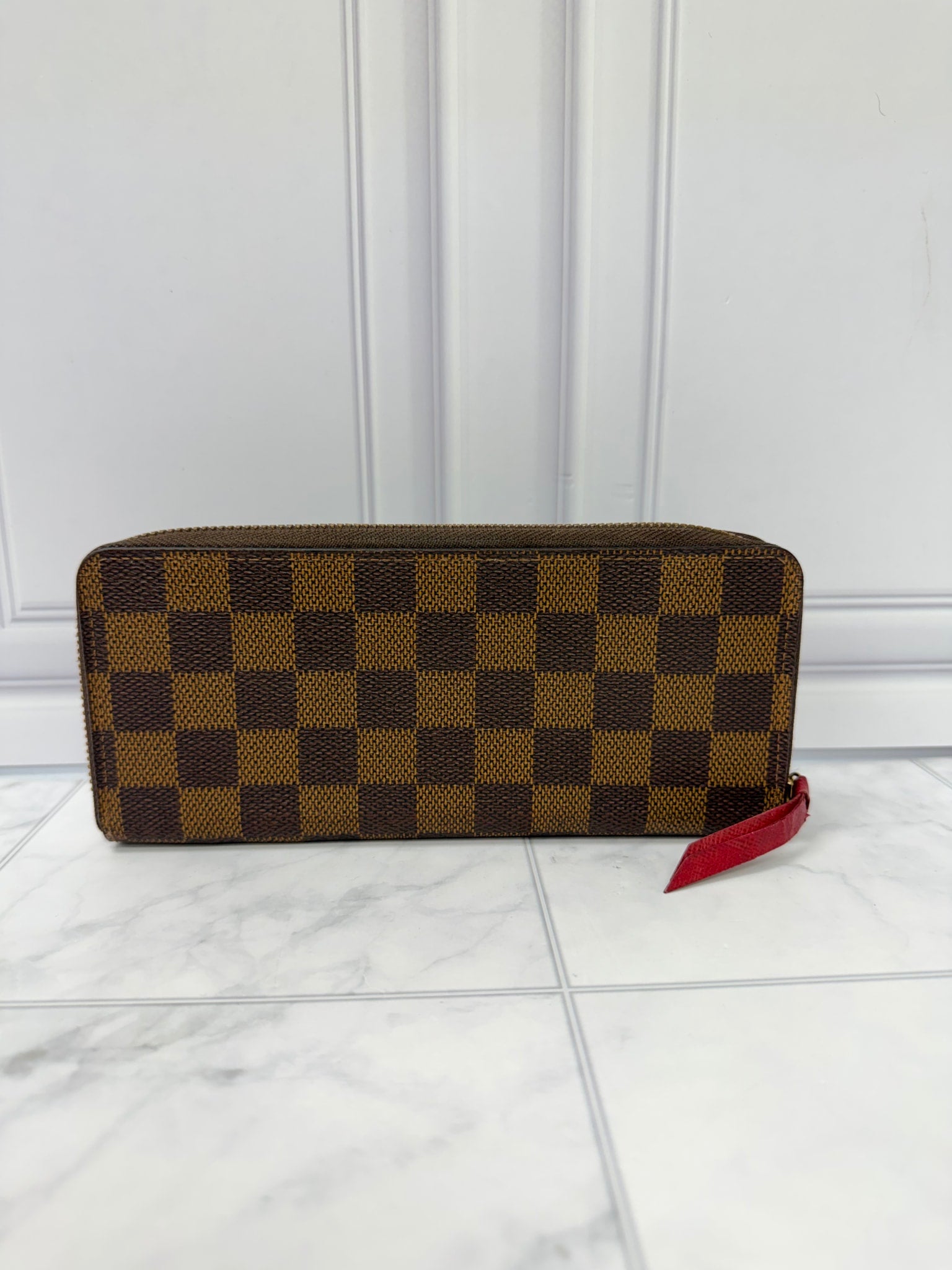 Louis Vuitton Damier Ebene Portefeuille Clemence Zippy Wallet 