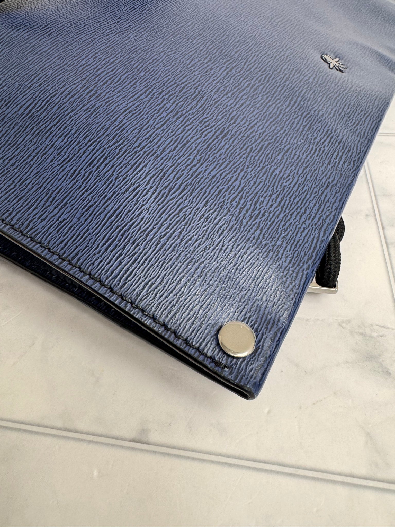 Christian Dior Blue Epi Bee Clutch