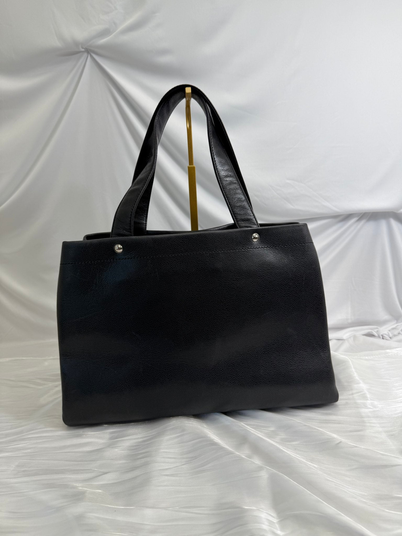 Chanel Black Caviar CC Tote Bag