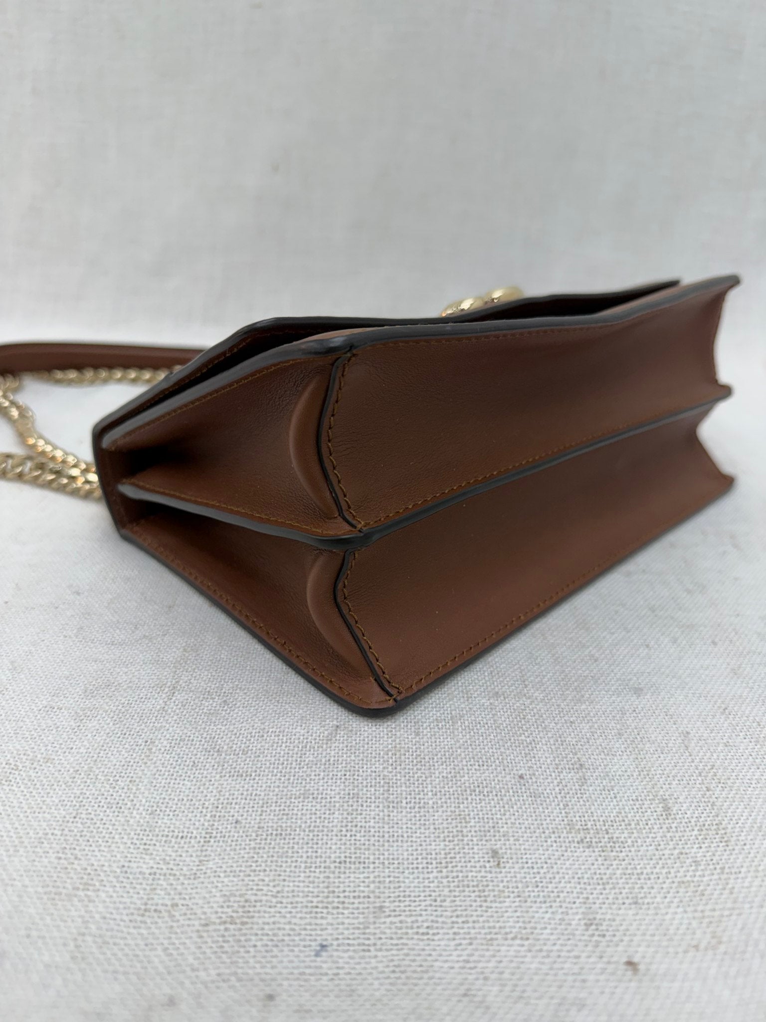 Jimmy Choo Brown Leather Chain Shoulder Bag