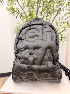 Chanel Black Nylon Embossed Doudoune Backpack
