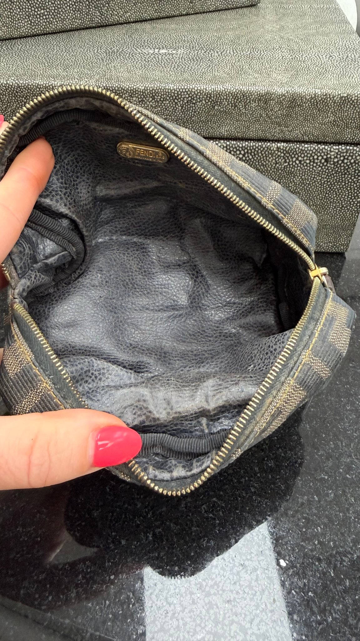 Fendi Vintage Zucca Canvas Cosmetic Pouch