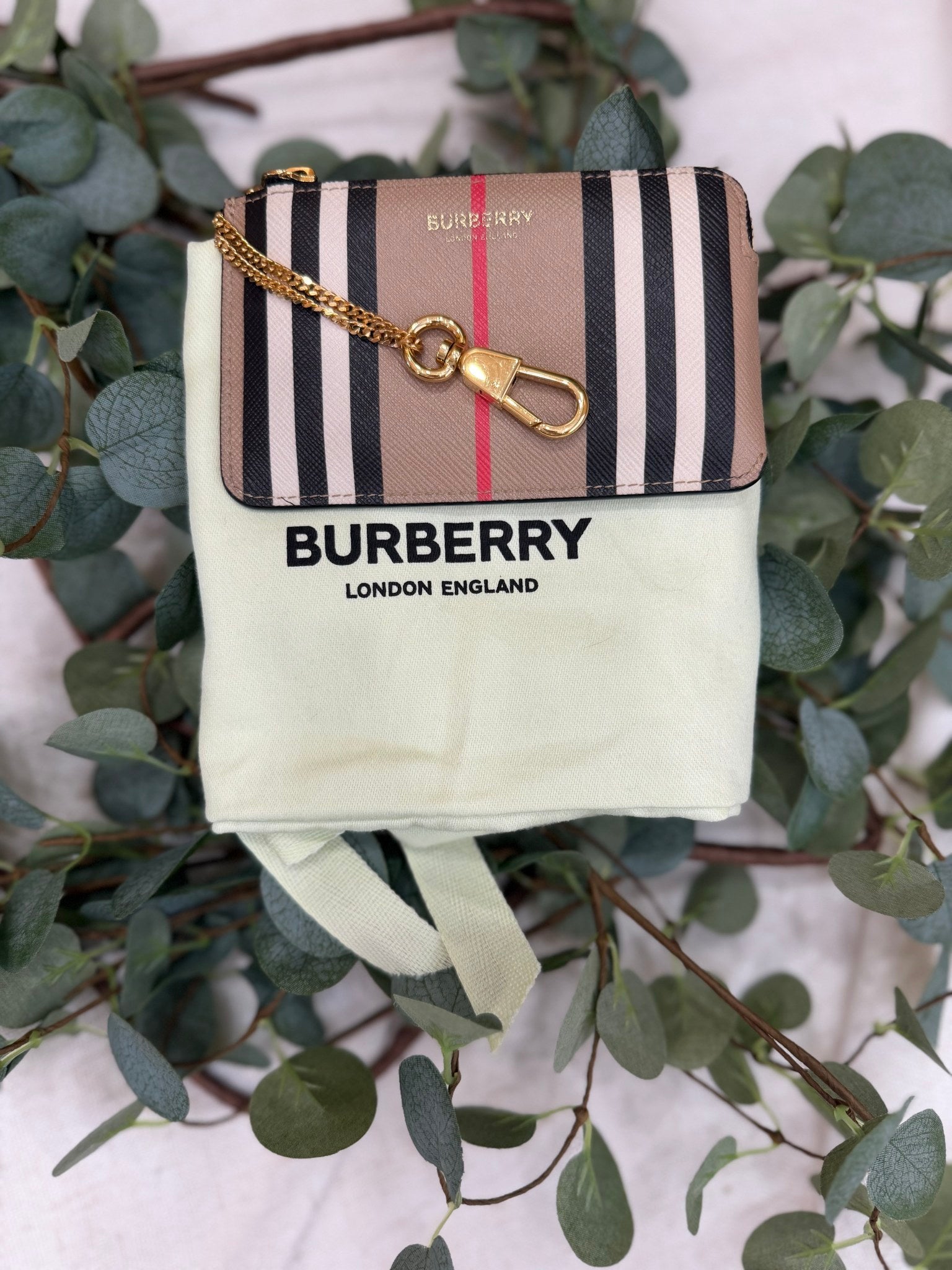 Burberry Brown Coated Canvas Kellbrook Icon Zip Coin Case
