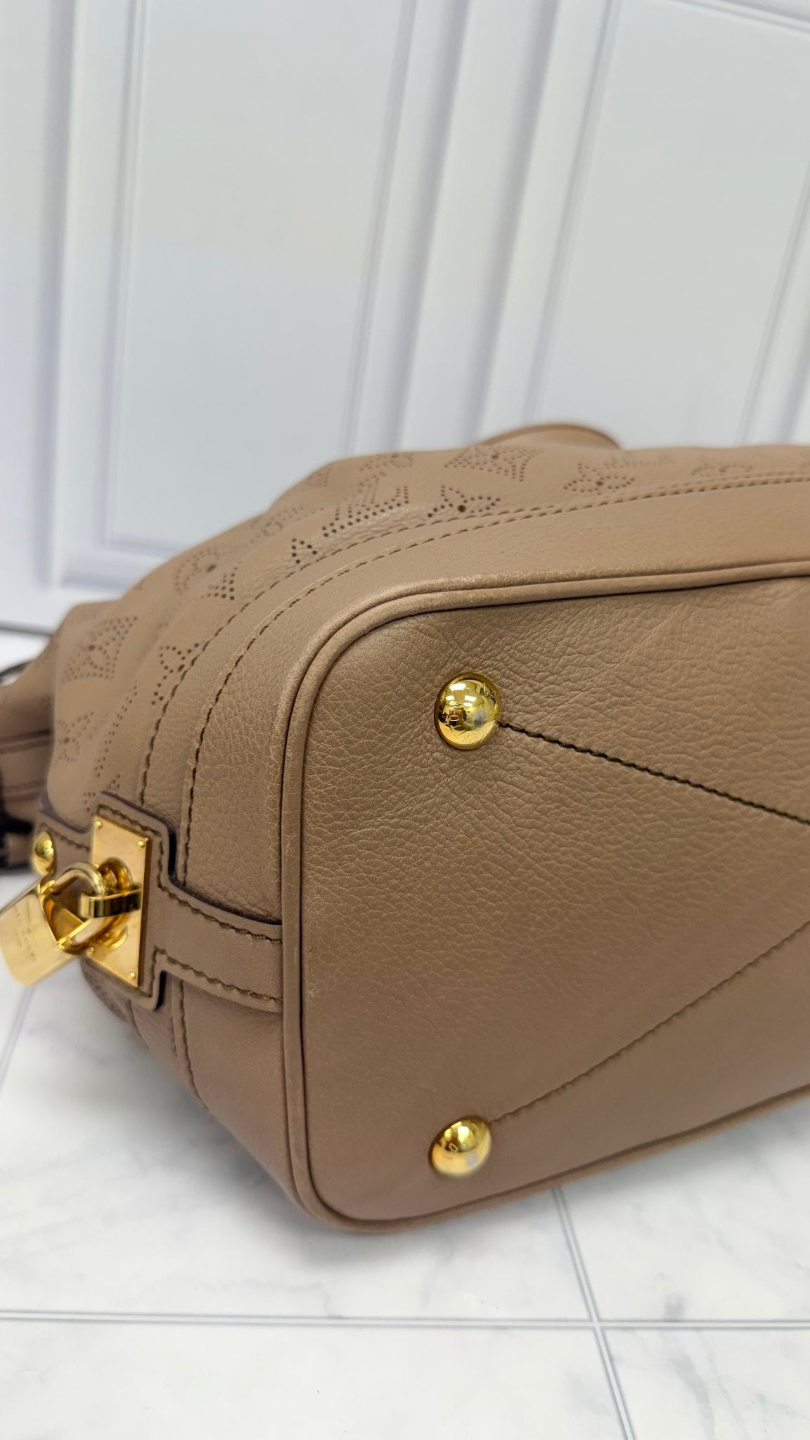 Louis Vuitton Beige Monogram Perforated Leather Mahina Stellar PM Bag