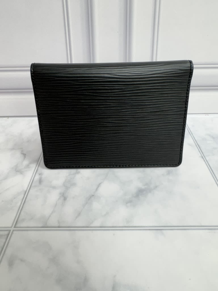 Louis Vuitton Black Epi Porte 2 Cartes Vertical Card Case