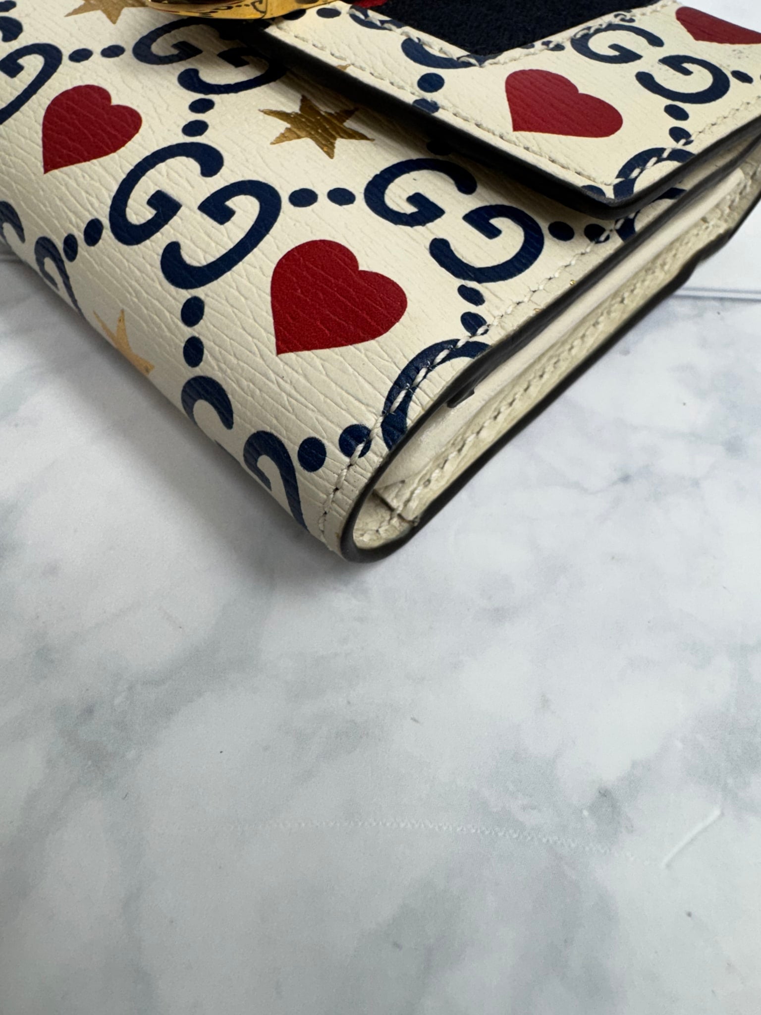 Gucci Beige Leather And Web Limited Edition Valentines Sylvie Crossbody And Compact Wallet Set
