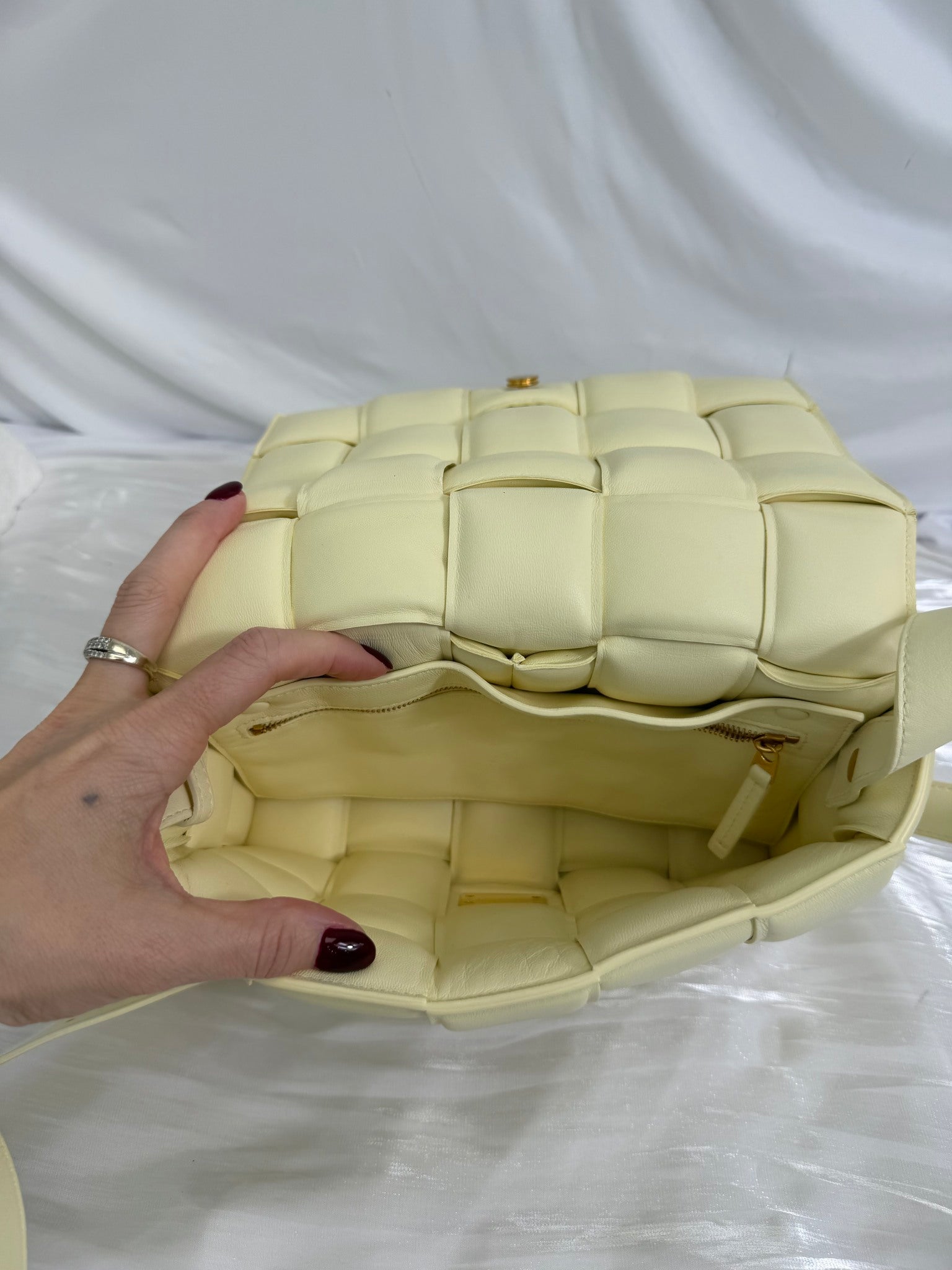 Bottega Veneta Butter Yellow Leather Padded Cassette Crossbody 