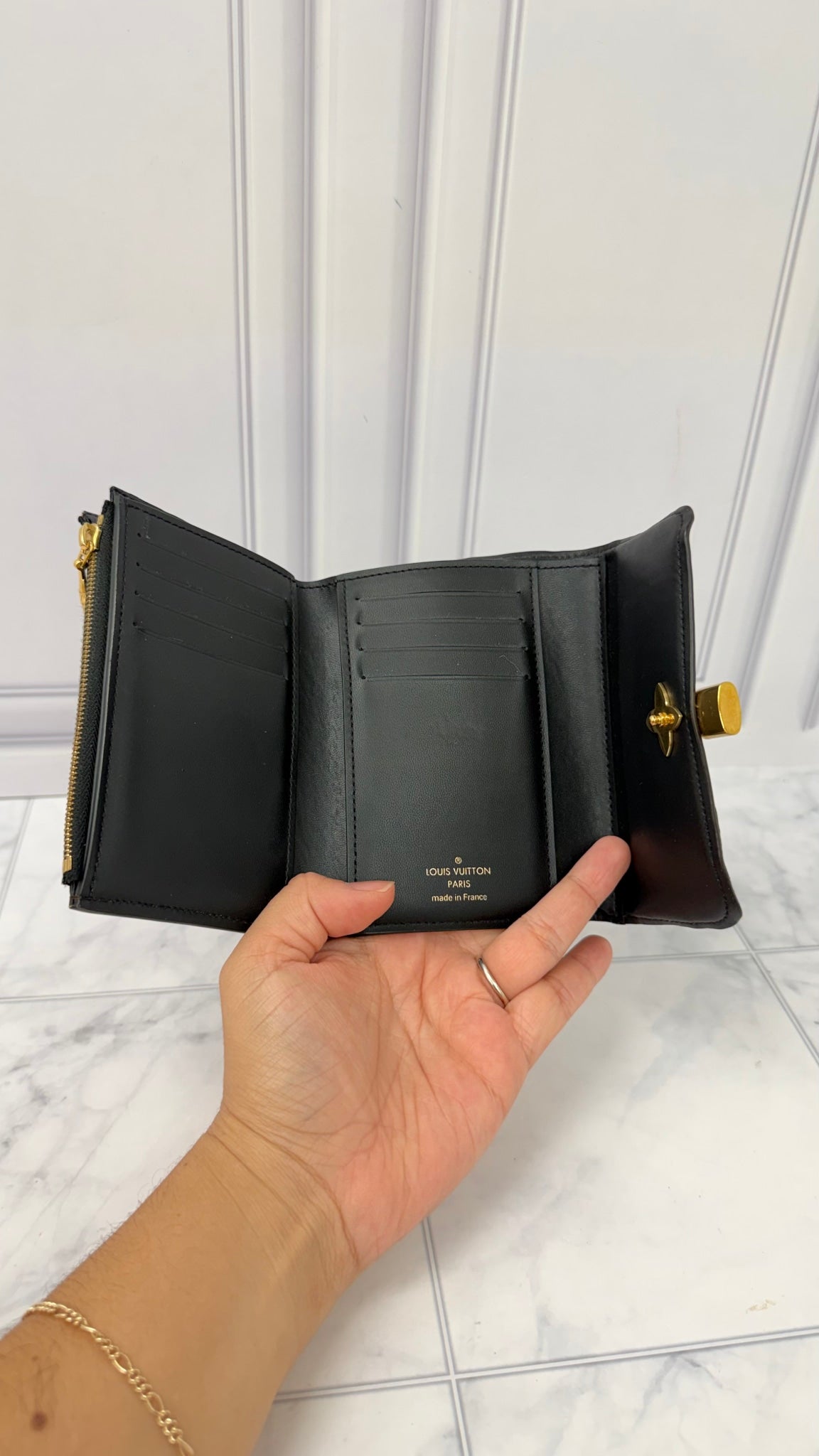 Louis Vuitton Monogram Flower Lock Compact Wallet