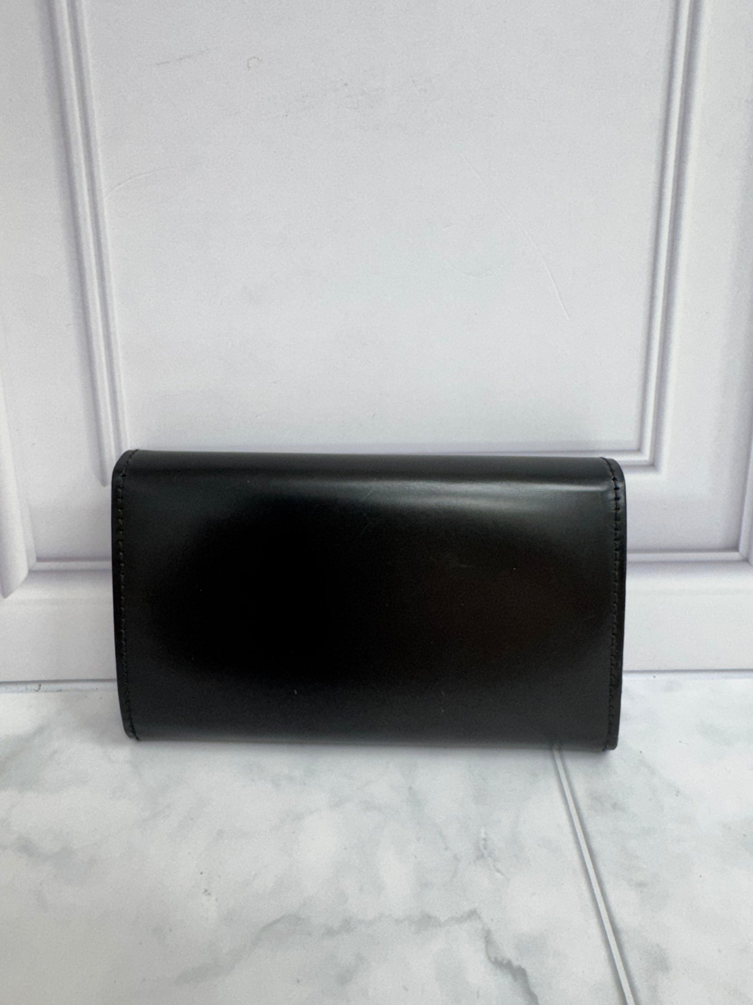 Prada Black And Grey Leather 6 Key Holder