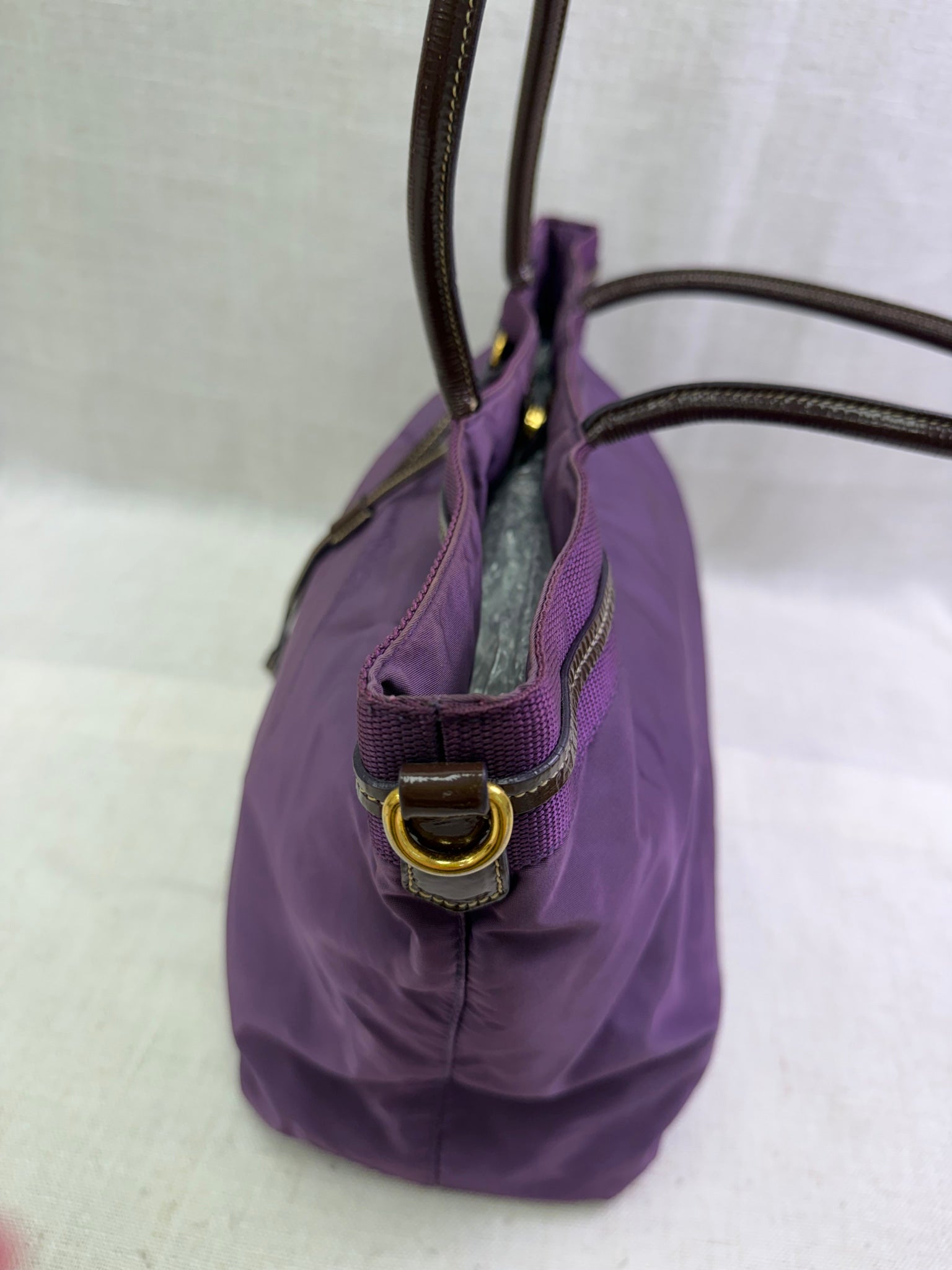 Prada Purple Nylon Logo Shoulder Tote