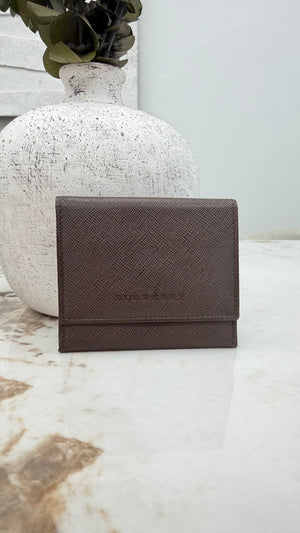 Burberry Brown Leather & Novacheck Coin Case