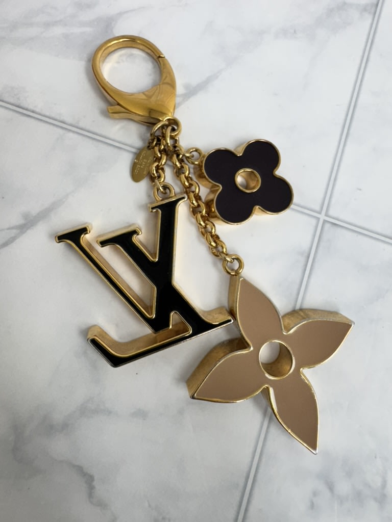 Louis Vuitton Gold Multicolor Fleur De Monogram Bag Charm