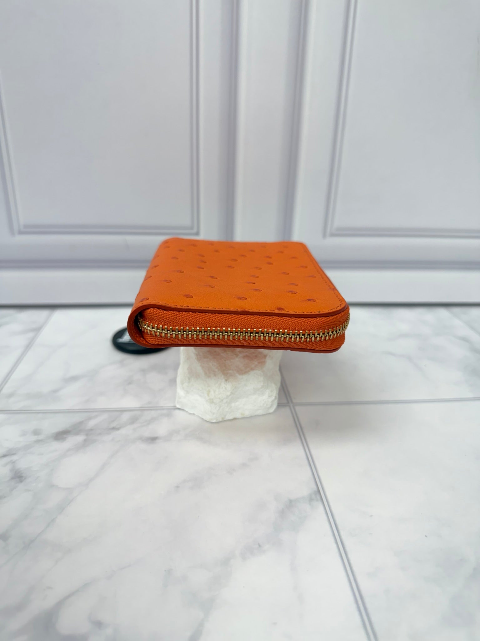 Louis Vuitton Ostrich Leather Compact Zippy Wallet