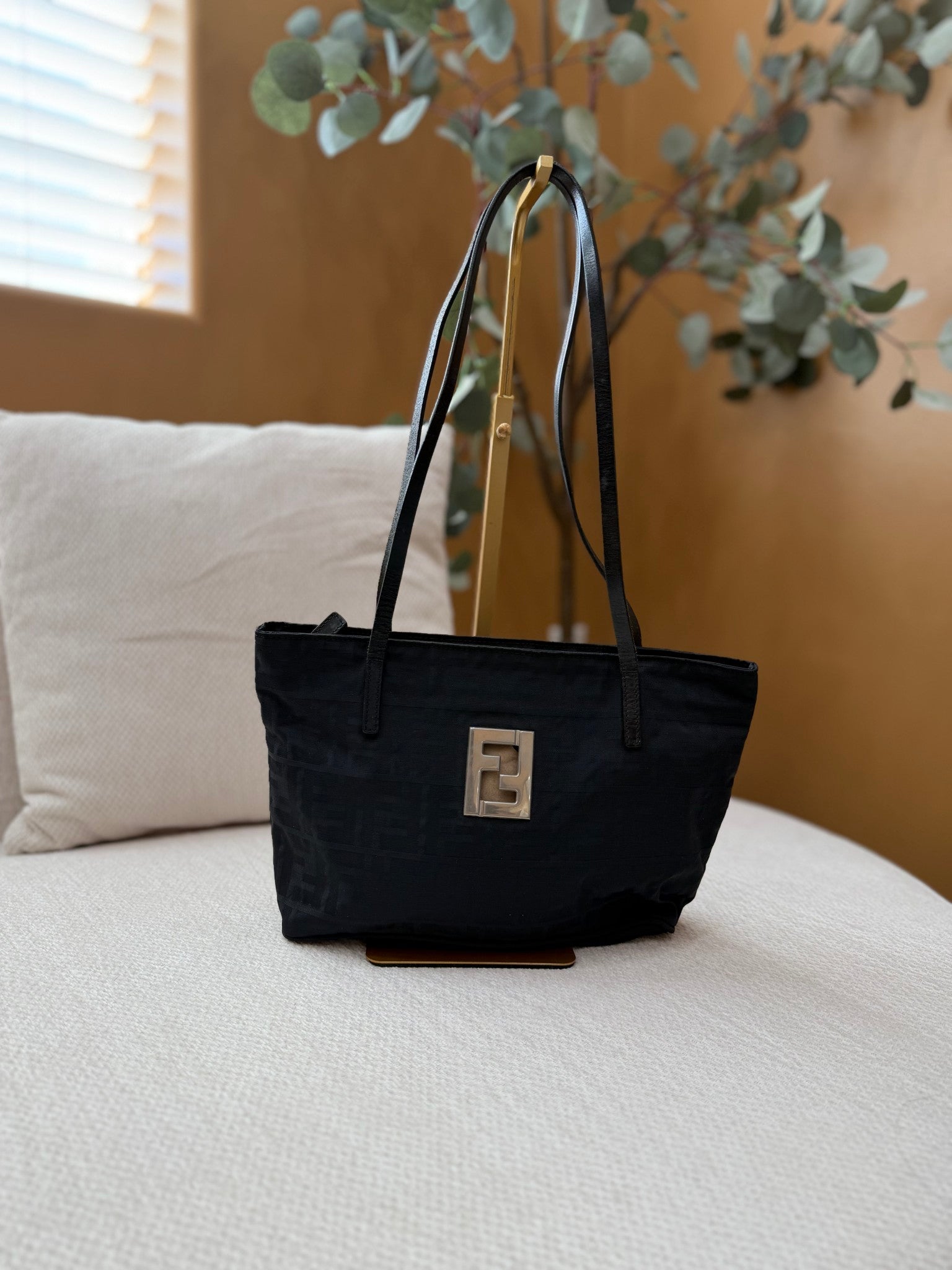 Fendi Black Zucca Canvas FF Shoulder Bag