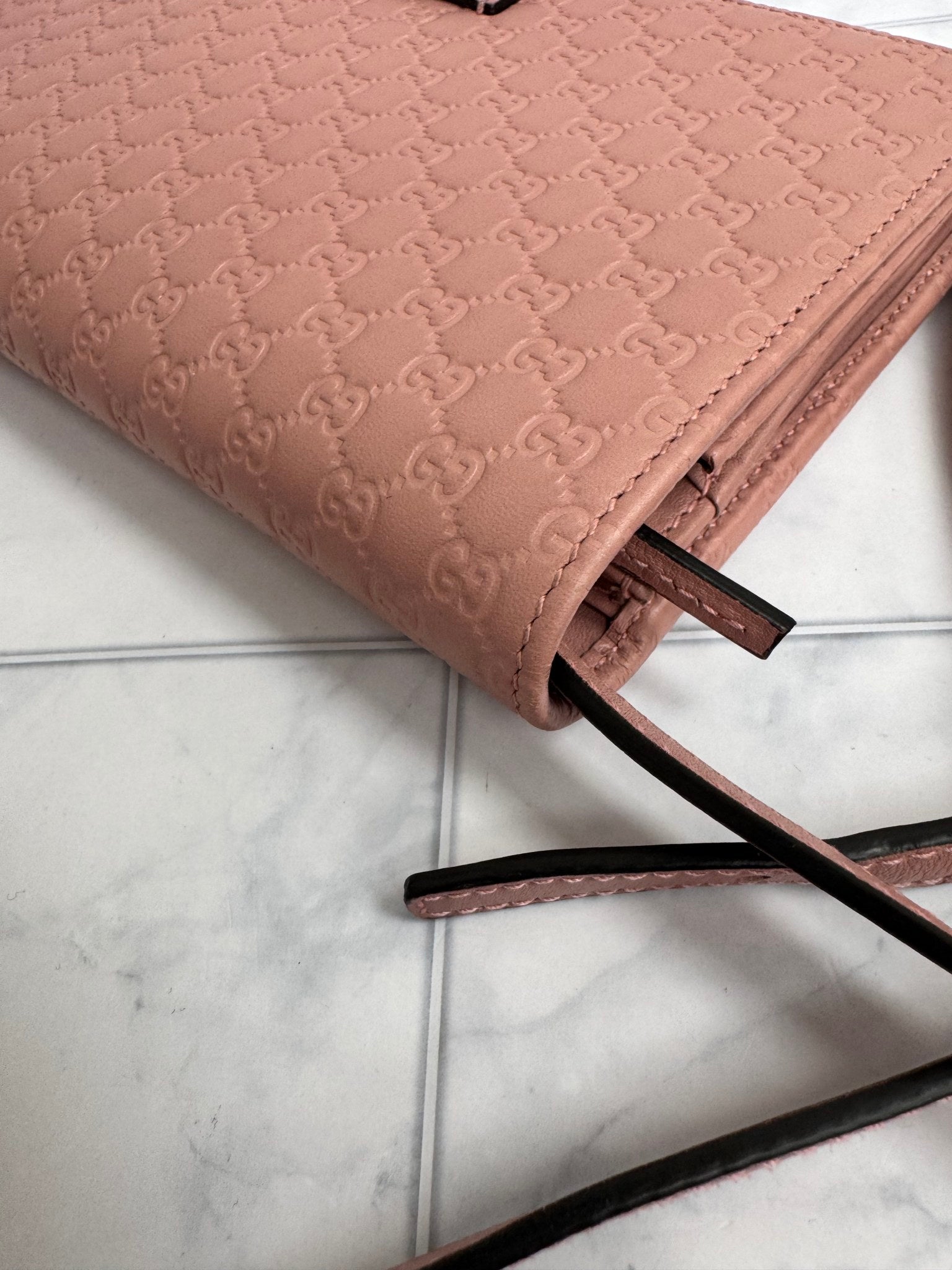Gucci Pink Micro Guccissima Leather Crossbody Bag